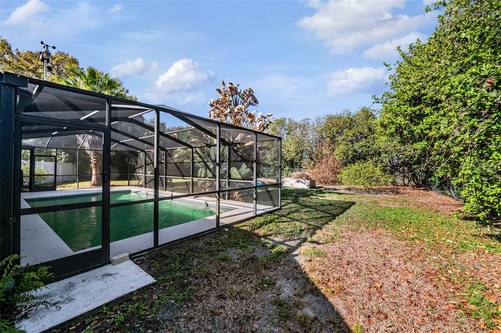 Large backyard fenced in