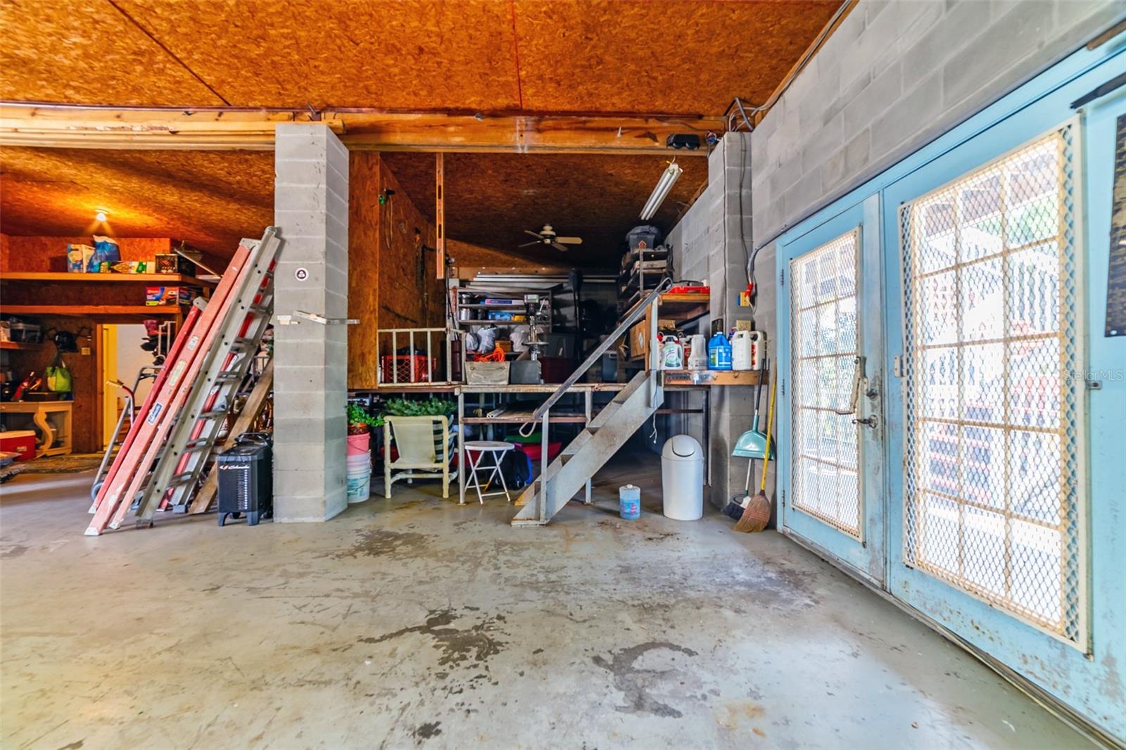 GARAGE WITH ELEVATED SPACE FOR STORAGE OR WORKSHOP