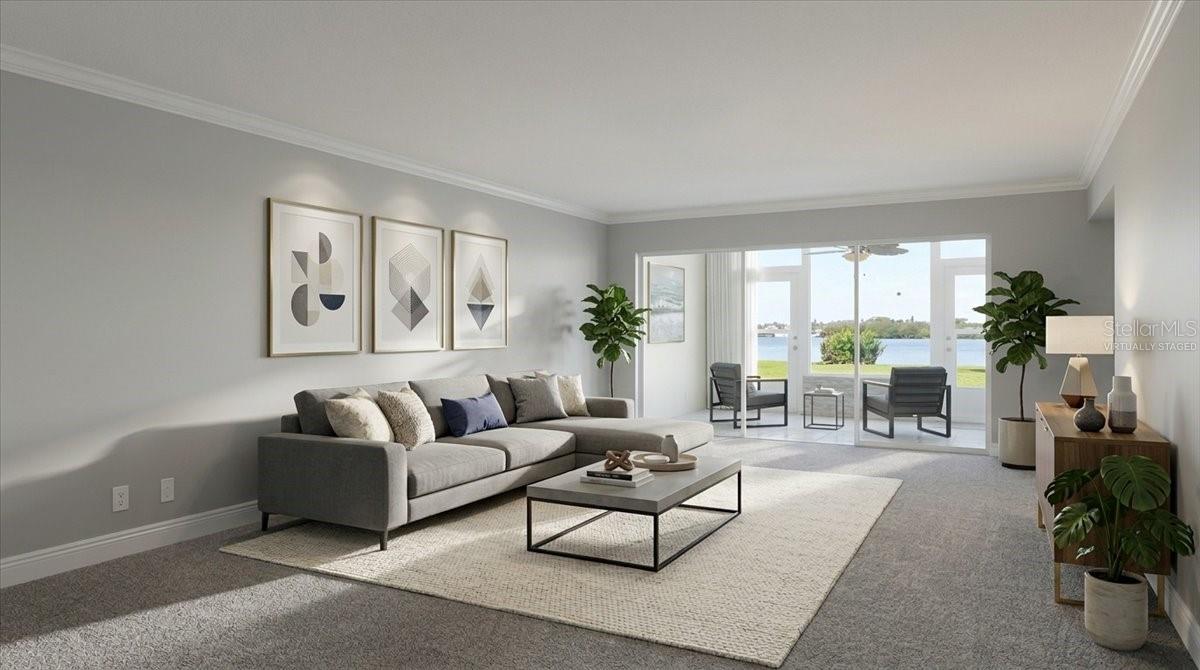 Living room/dining room -virtually staged