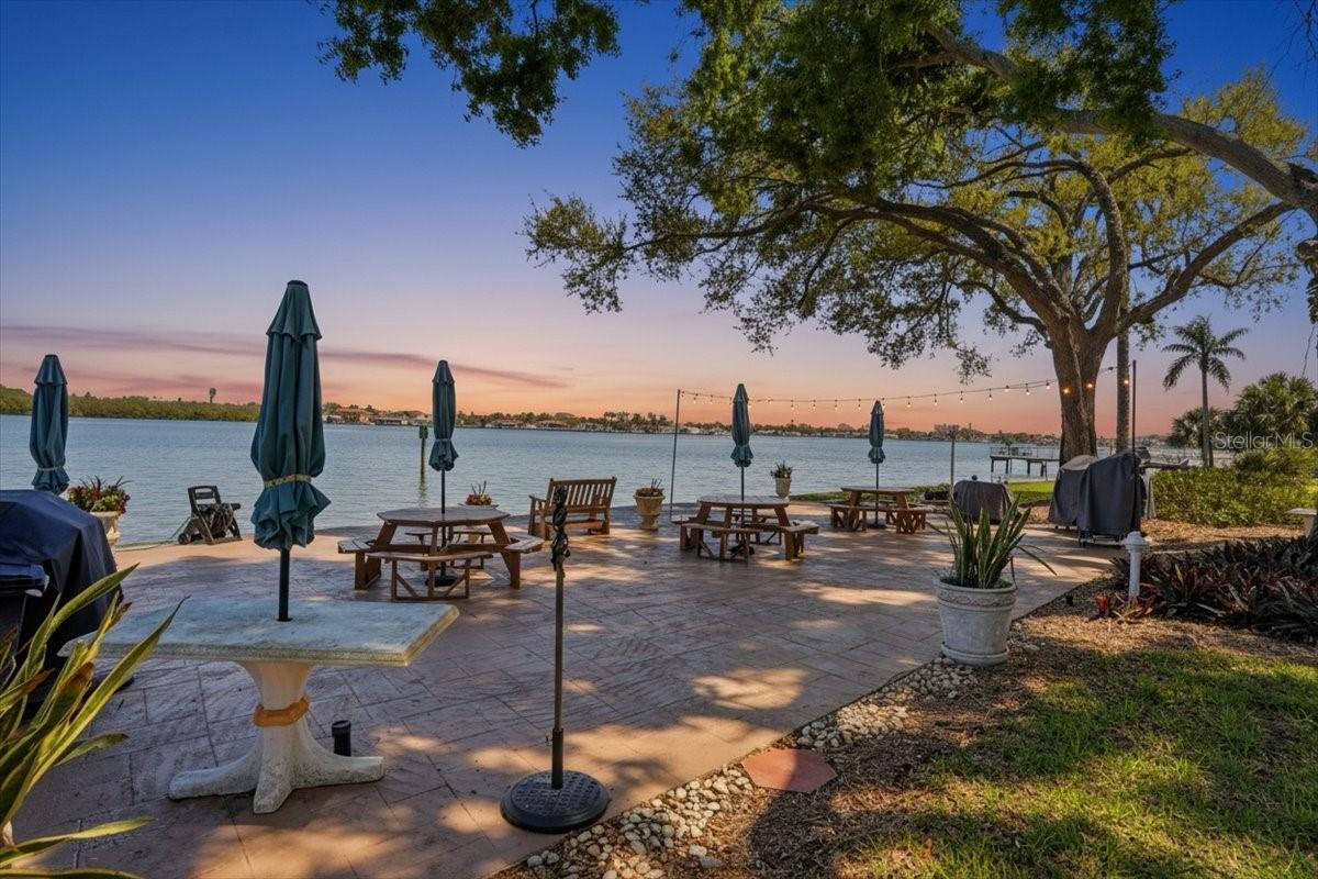 waterfront dining area