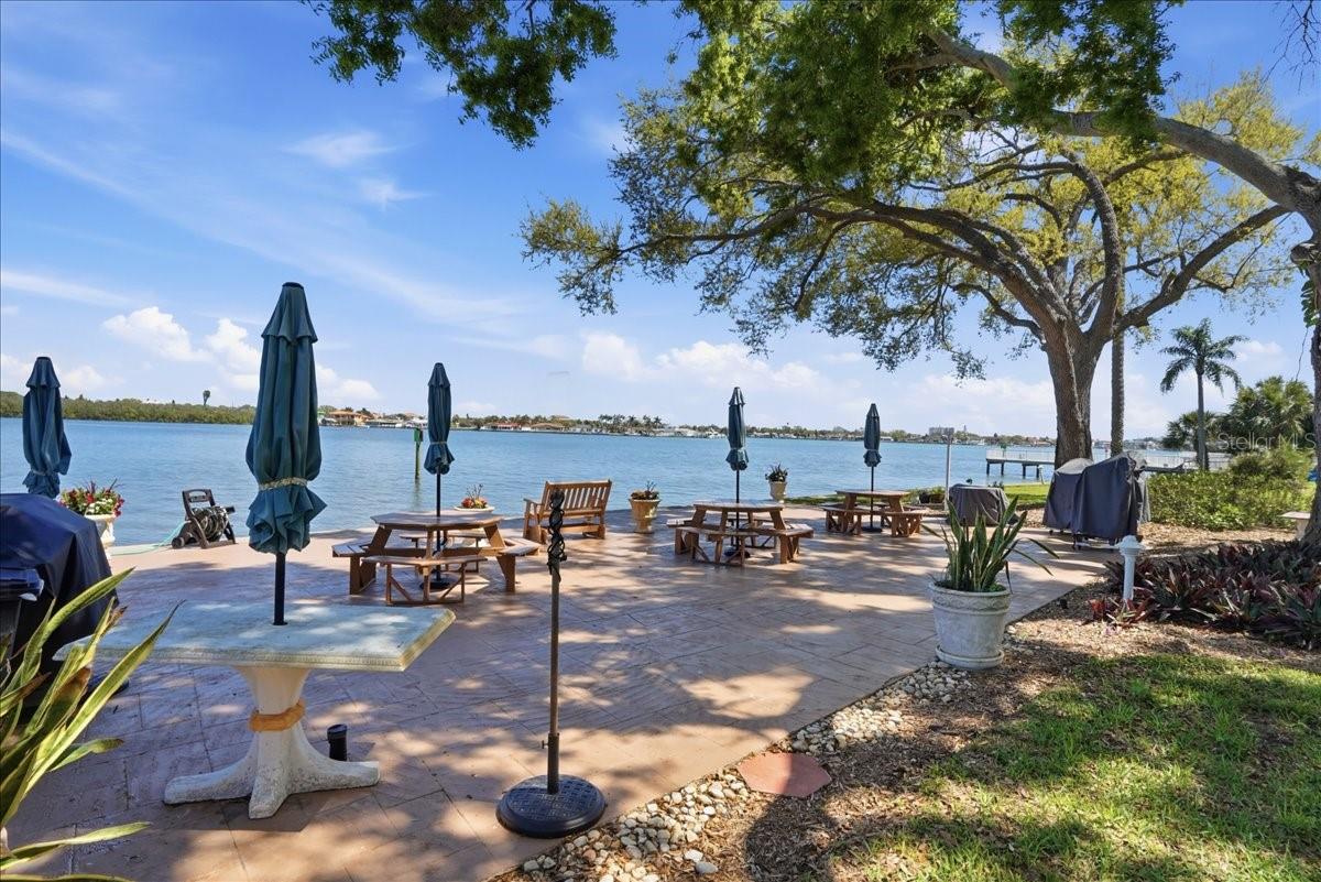 waterfront dining area