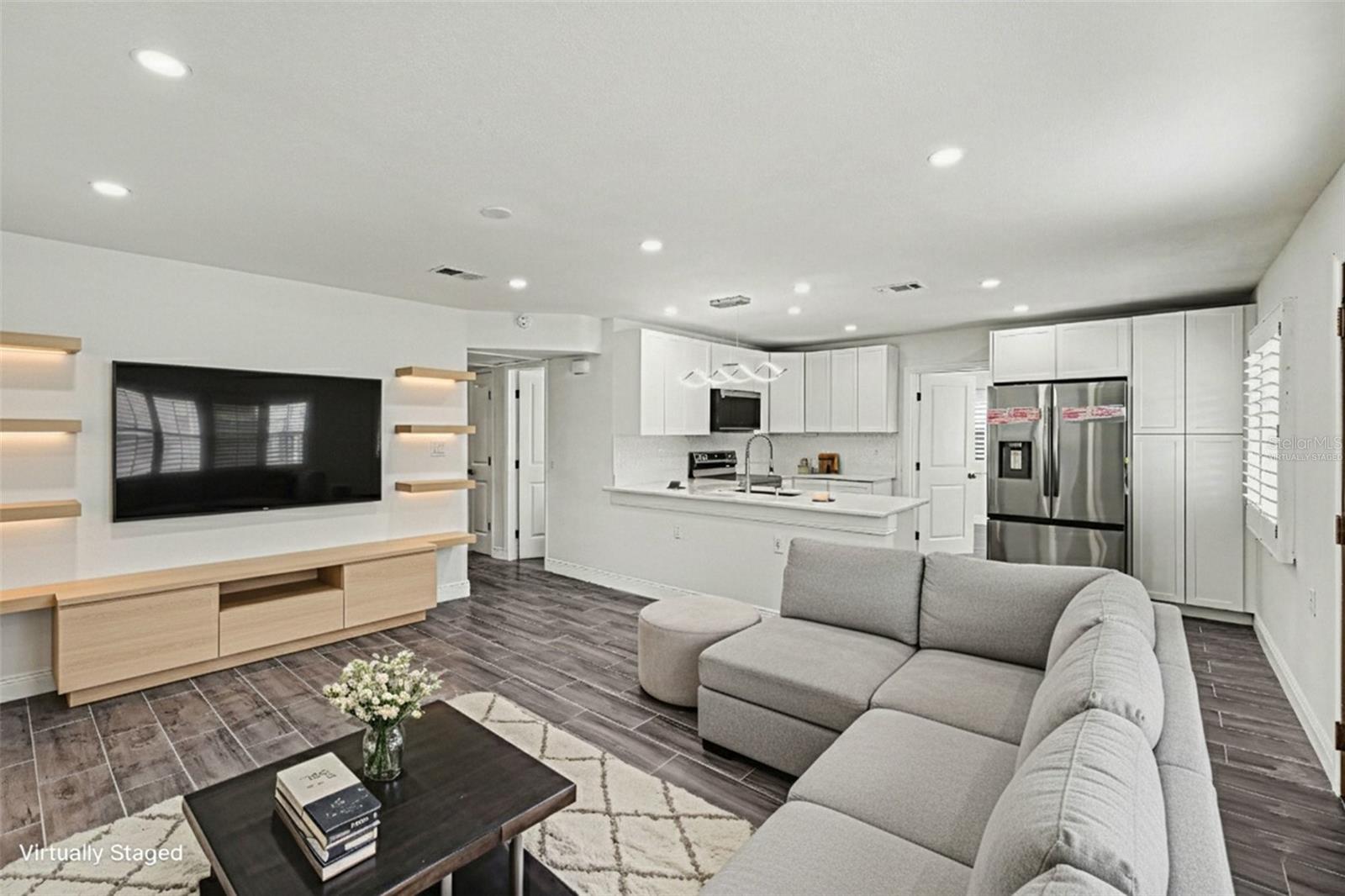 Living room virtually staged