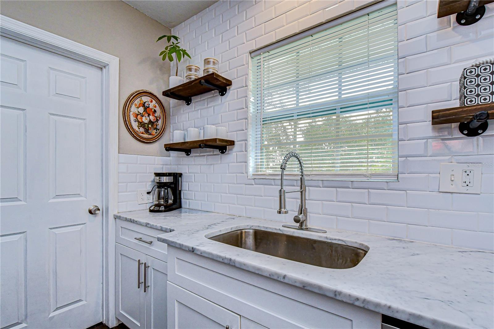 Ample counter space ideal for meal prep and entertaining.