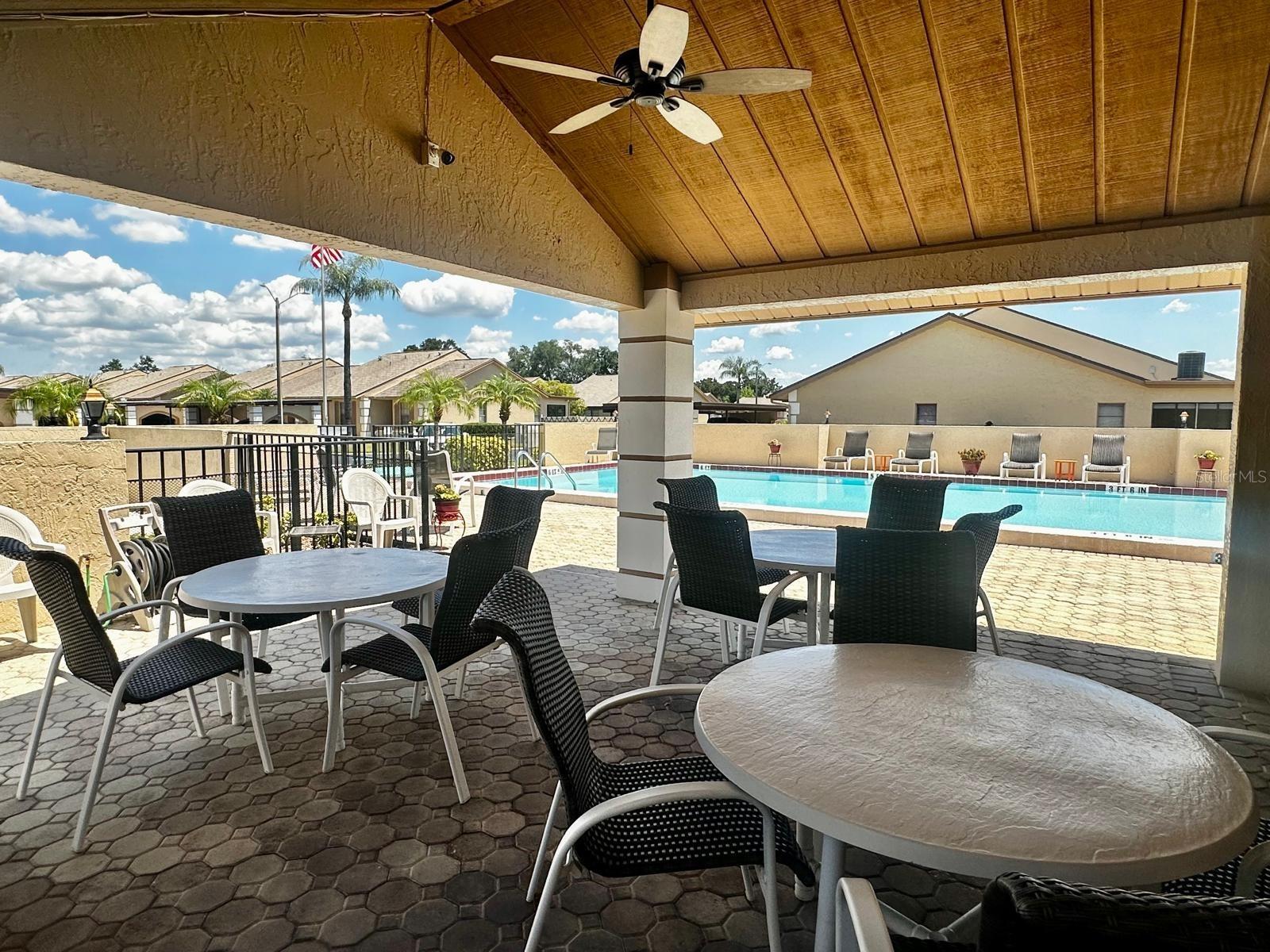Poolside Kitchen and Covered Seating - View of Pool
