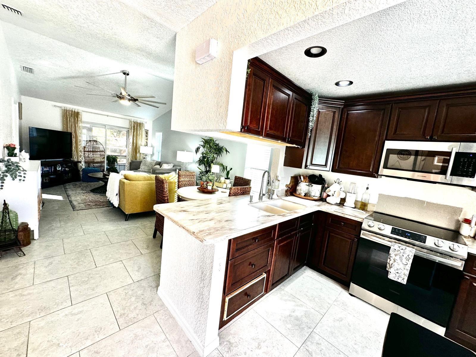 Kitchen view towards Living Room
