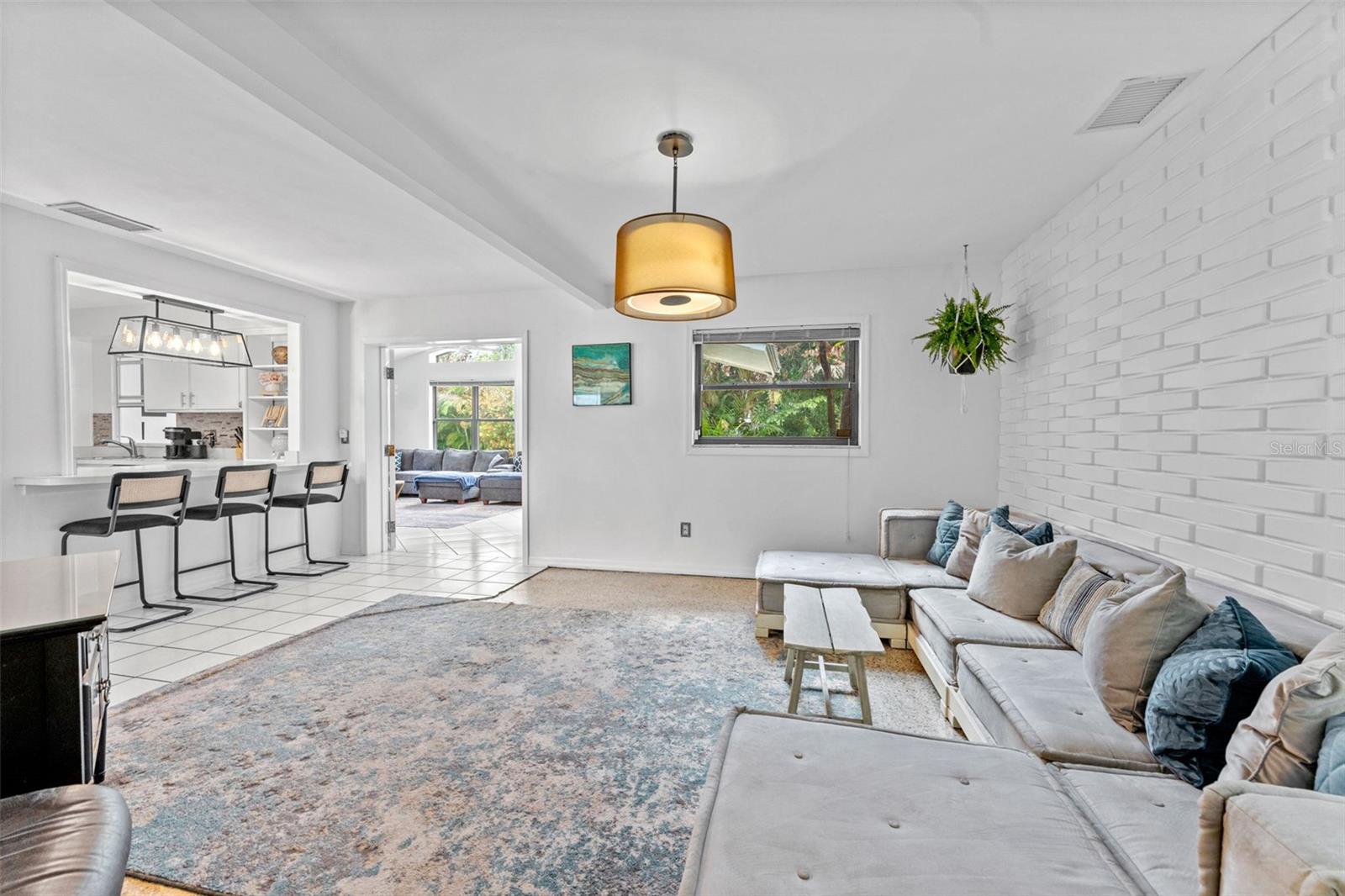 Living room right off the front entrance