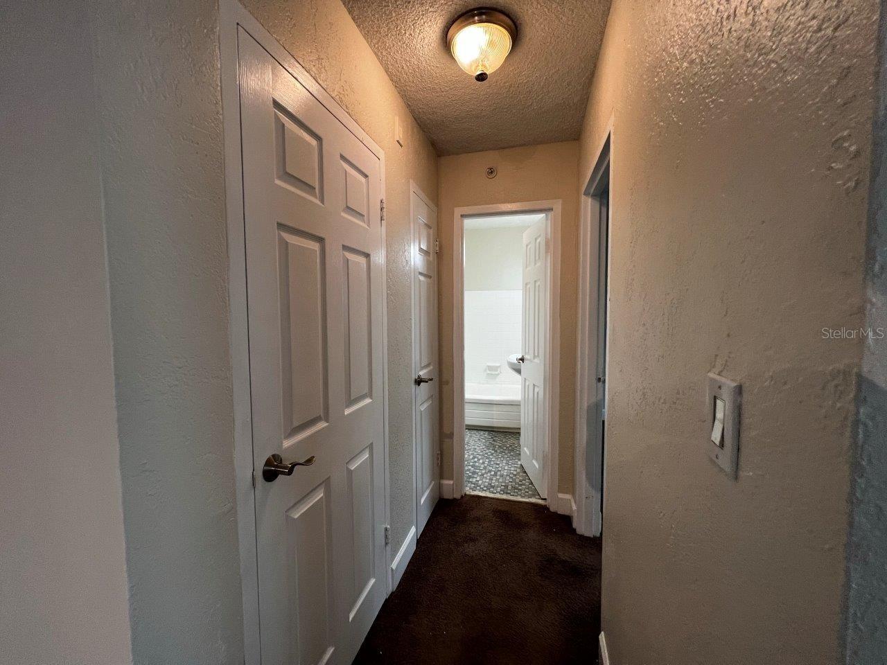 Hall from living area to bedroom and bath