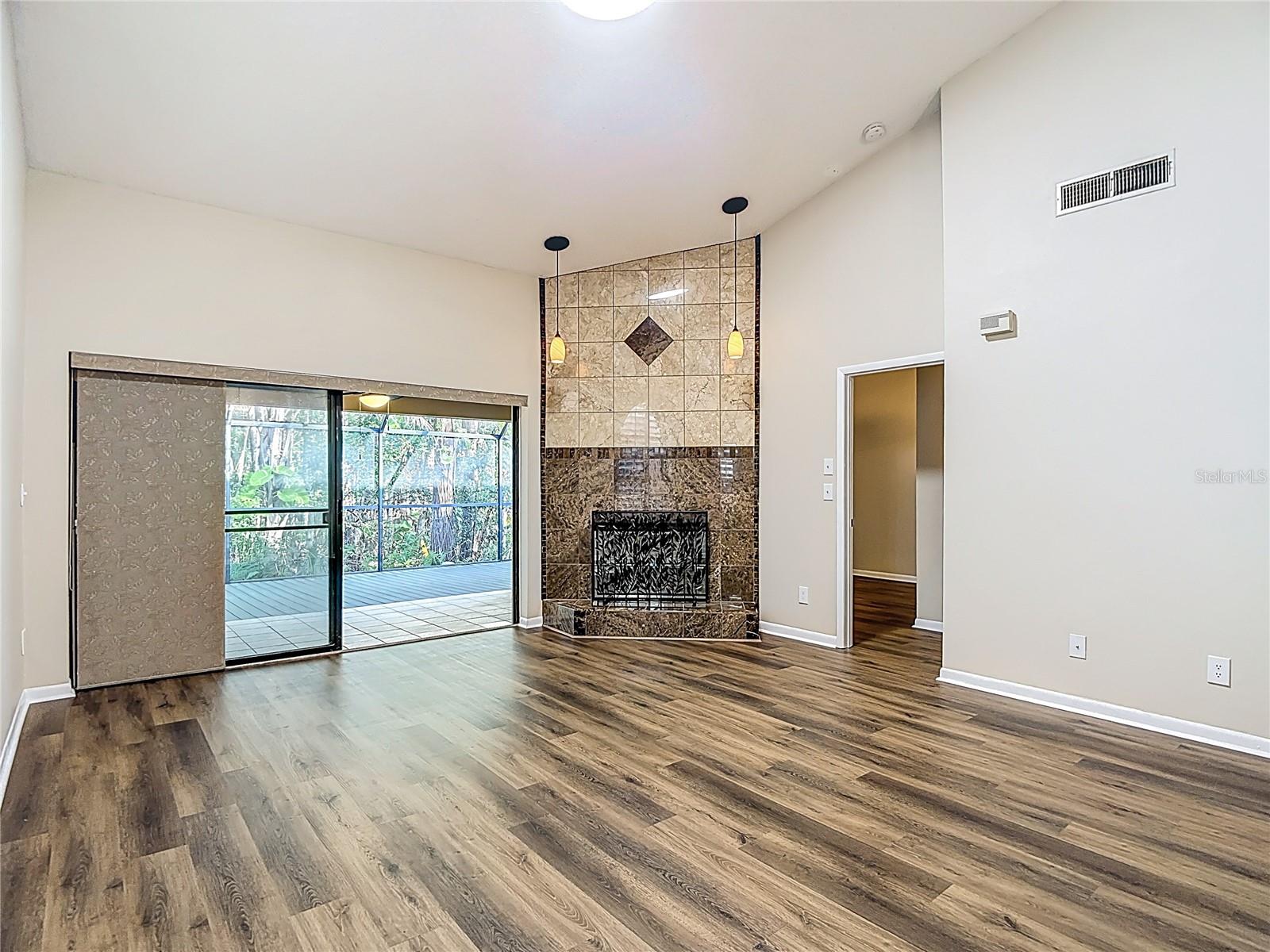 Primary Bedroom off to the Right in Living Room