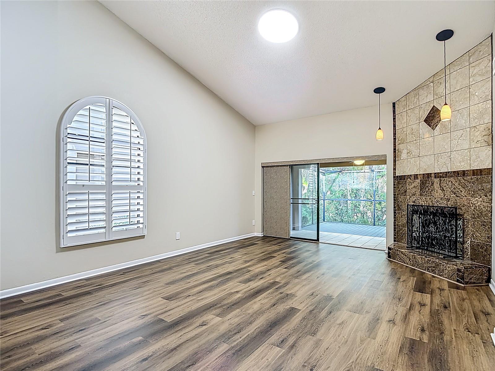 Living Room With Faux Fireplace
