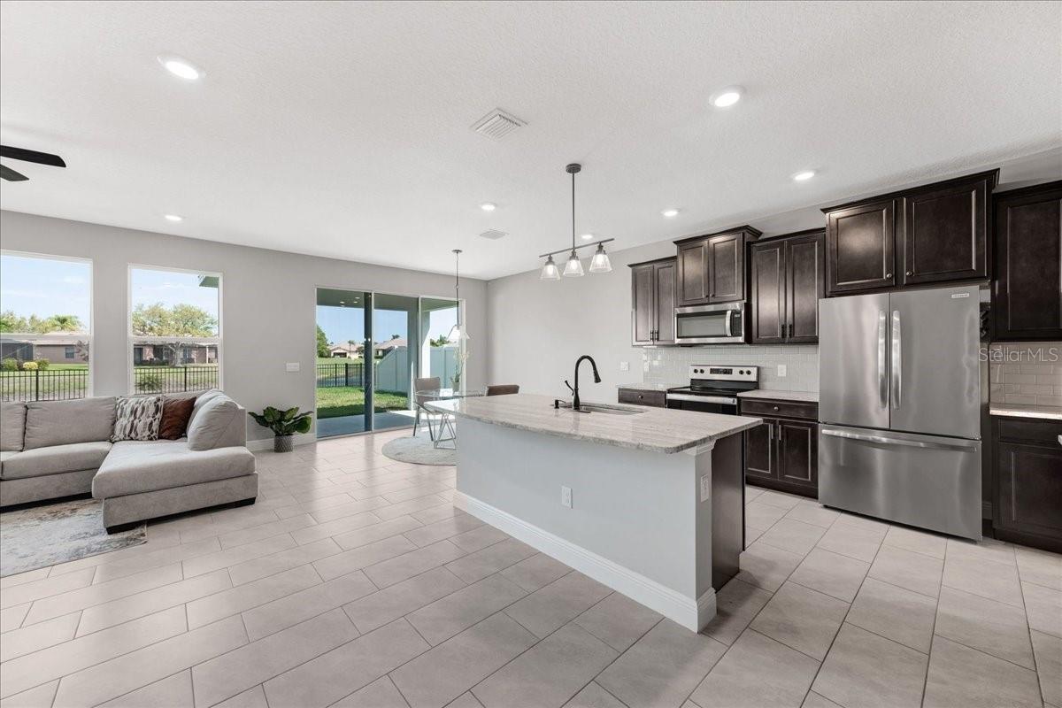 Open Floor Plan Kitchen, Nook and Living room