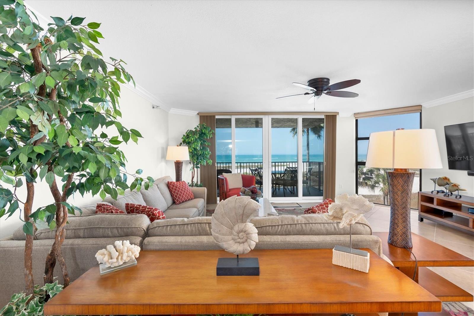 Living Room - awesome views of the beach and Gulf
