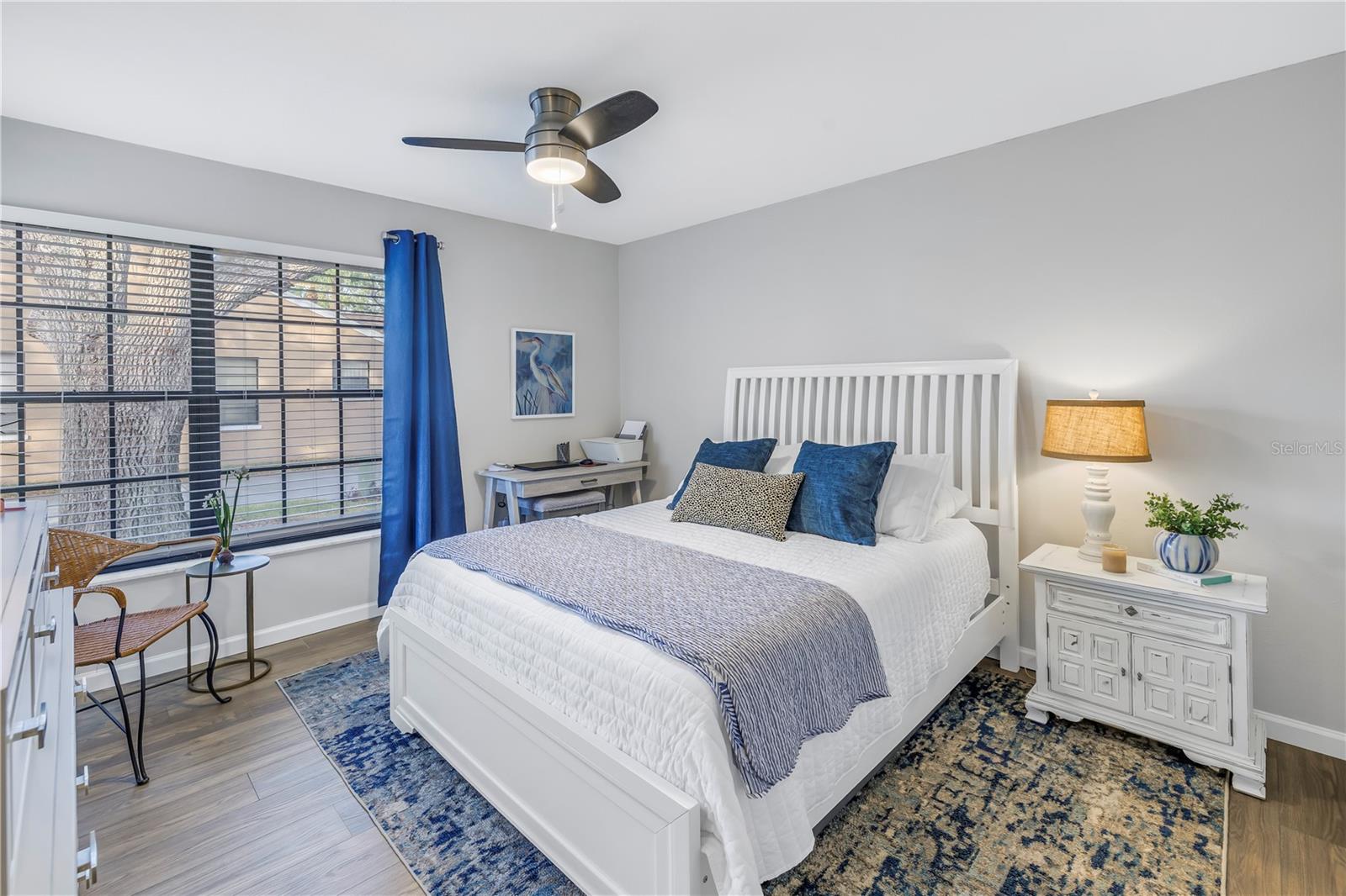 Split Bedroom Layout for this 2nd Bedroom at the Front of the home.  Also a walk-in Closet