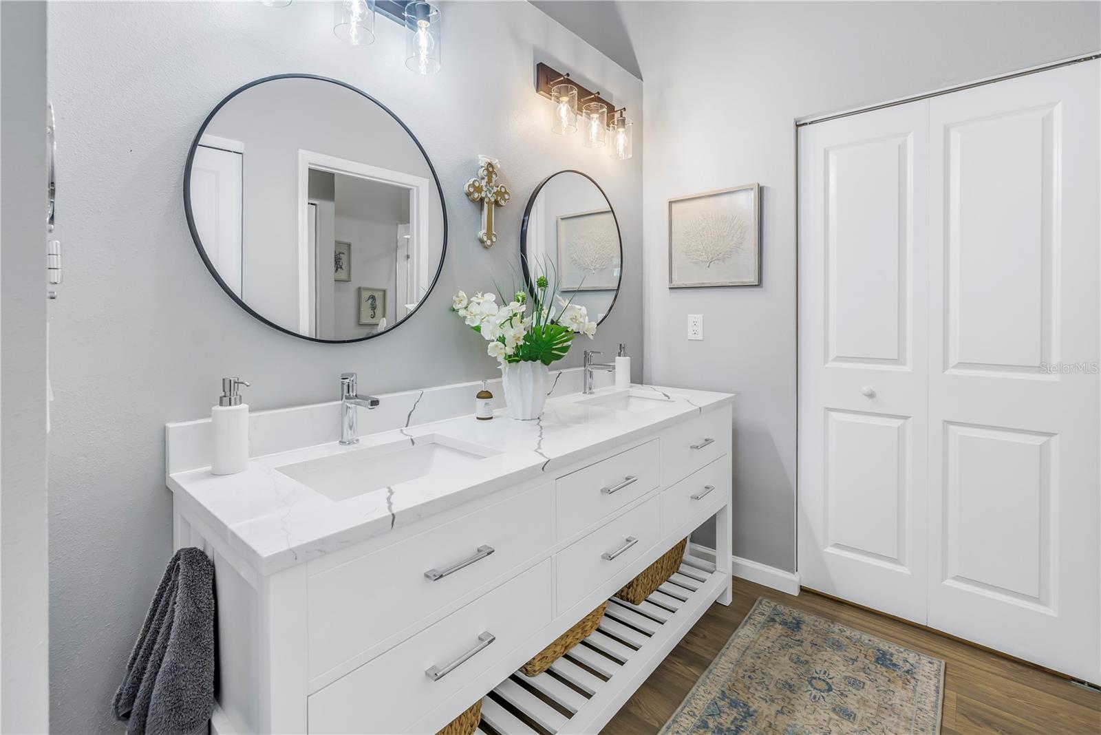 Dual Granite Furniture Vanity and Walk In Closet
