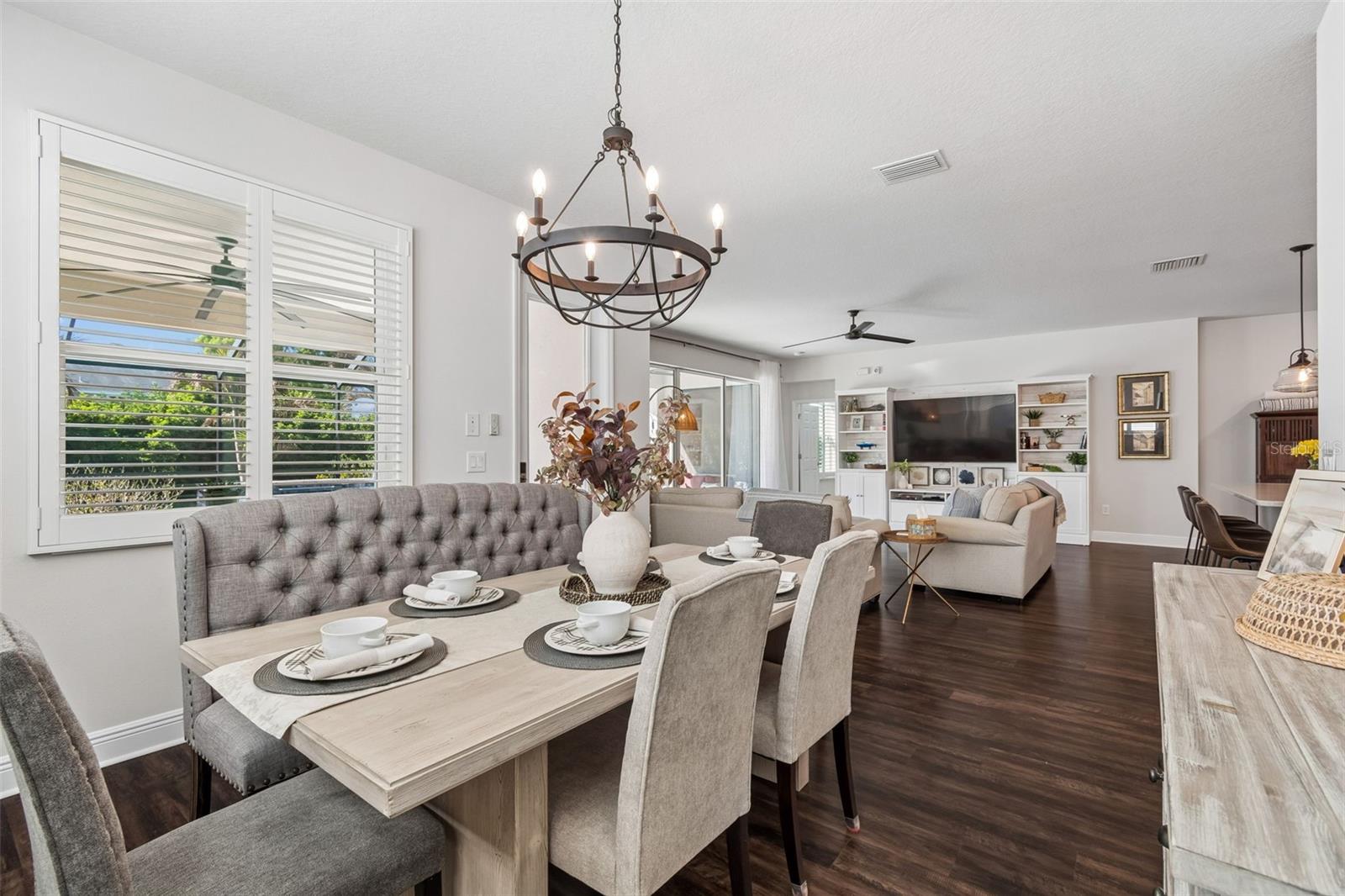 Dining Room open to Family Room & Kitchen