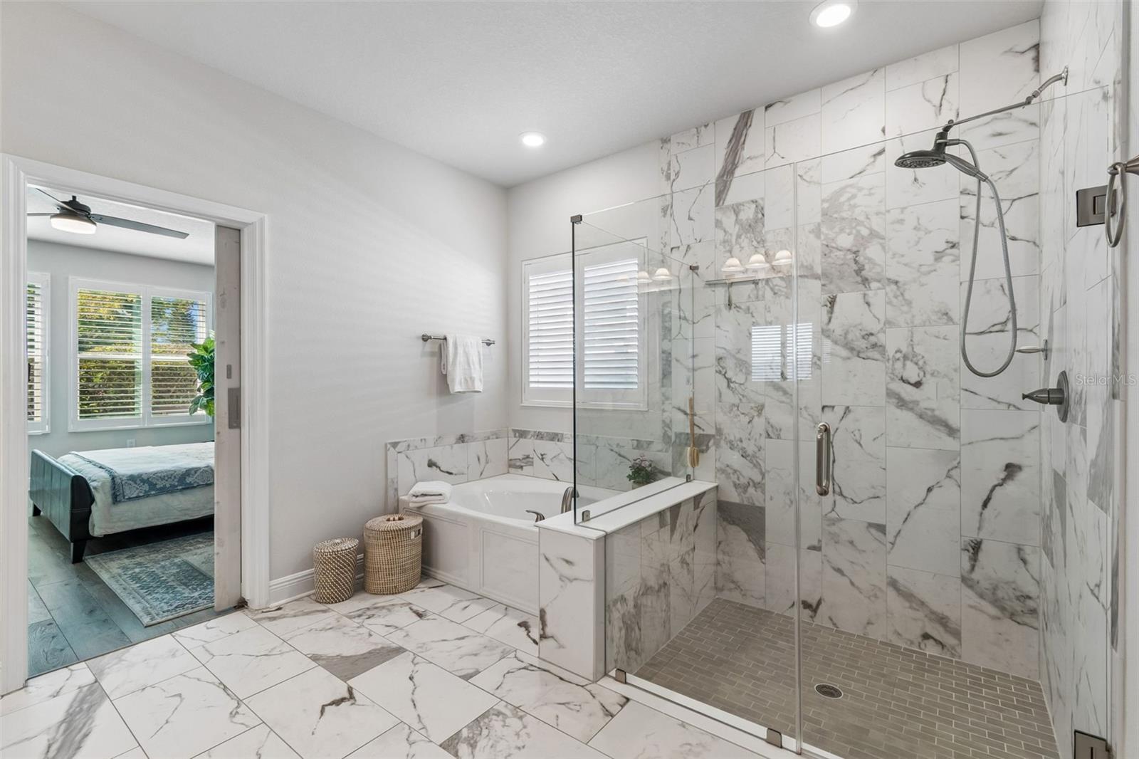 Primary Bath with Large Shower and Soaking Tub