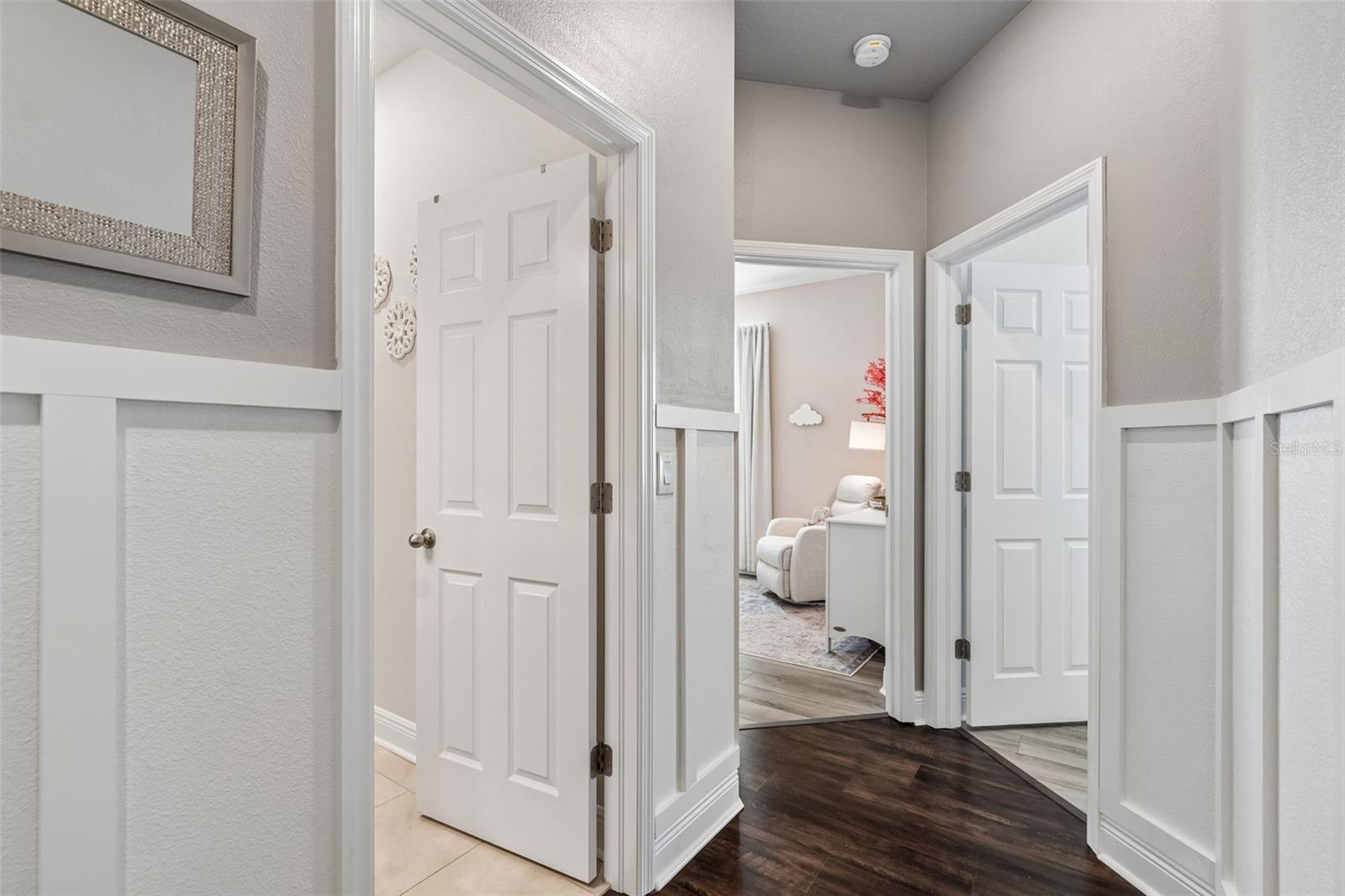 Hall with board & batten accents