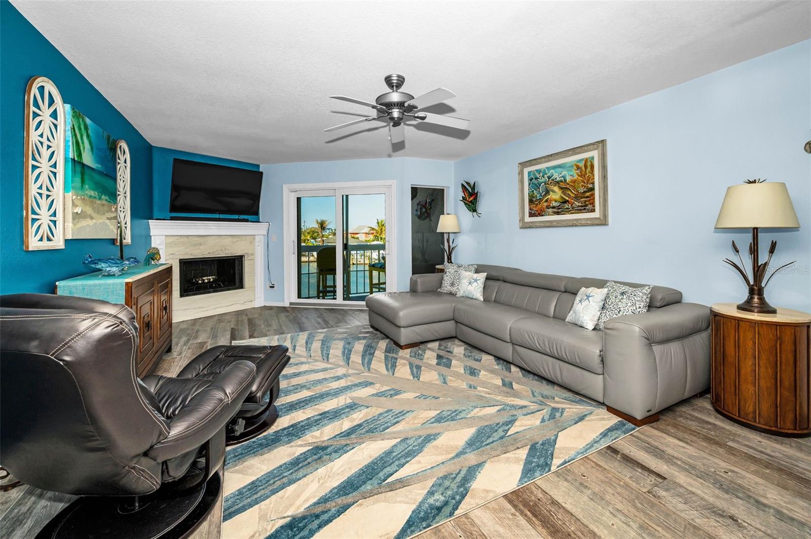 Main level (2nd Floor) waterfront balcony overlooking the waterfront