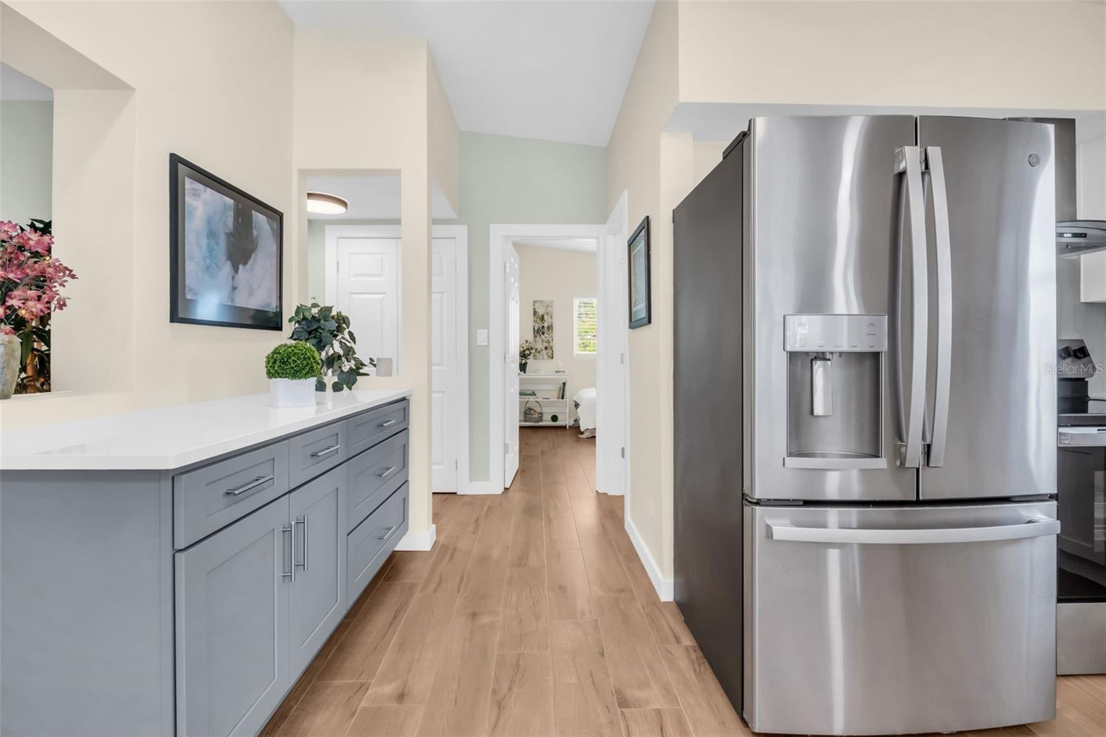 Coffee bar area with additional cabinetry for abundant storage~