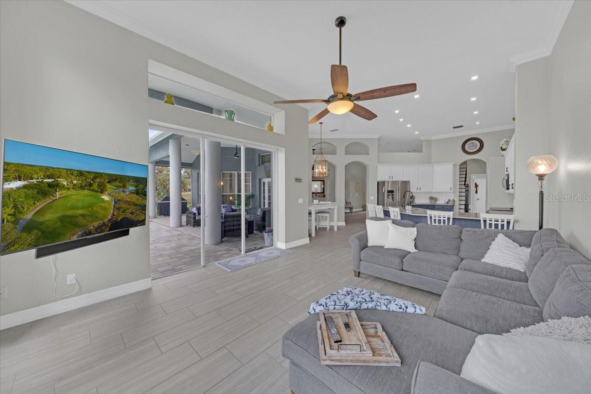 Spacious family room filled with natural light.