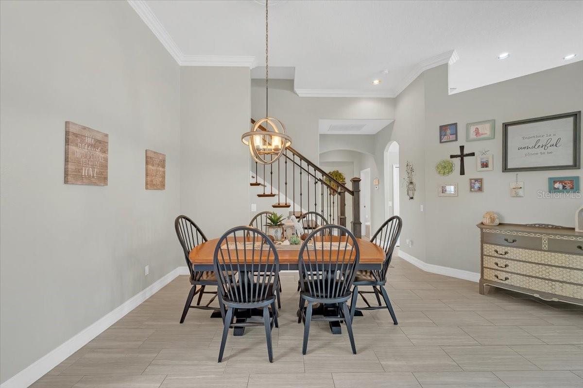 Spacious elegant dining area.