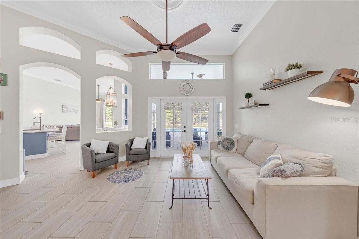 Family room features tons of space to relax or entertain!