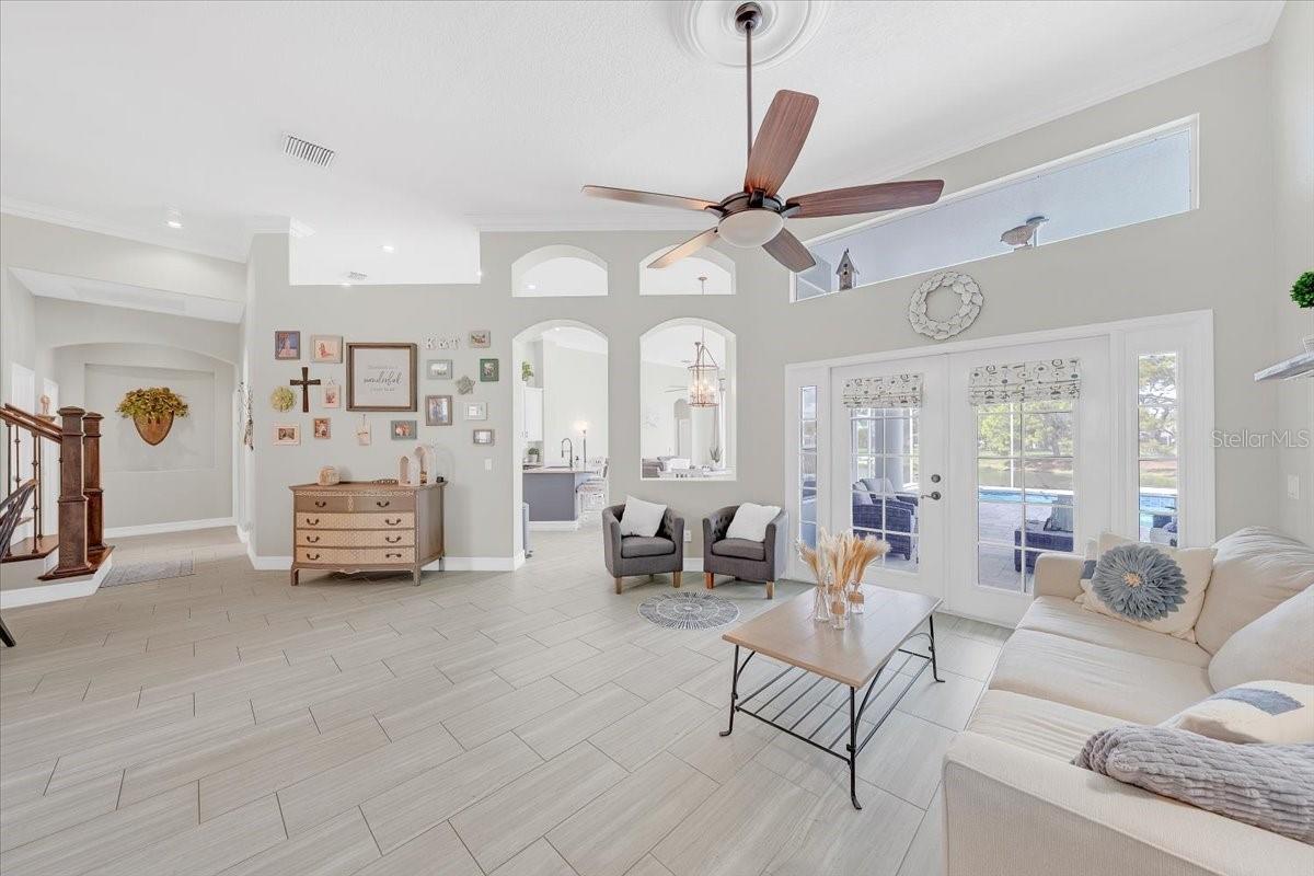 Large great room with an abundance of space for people to enjoy!