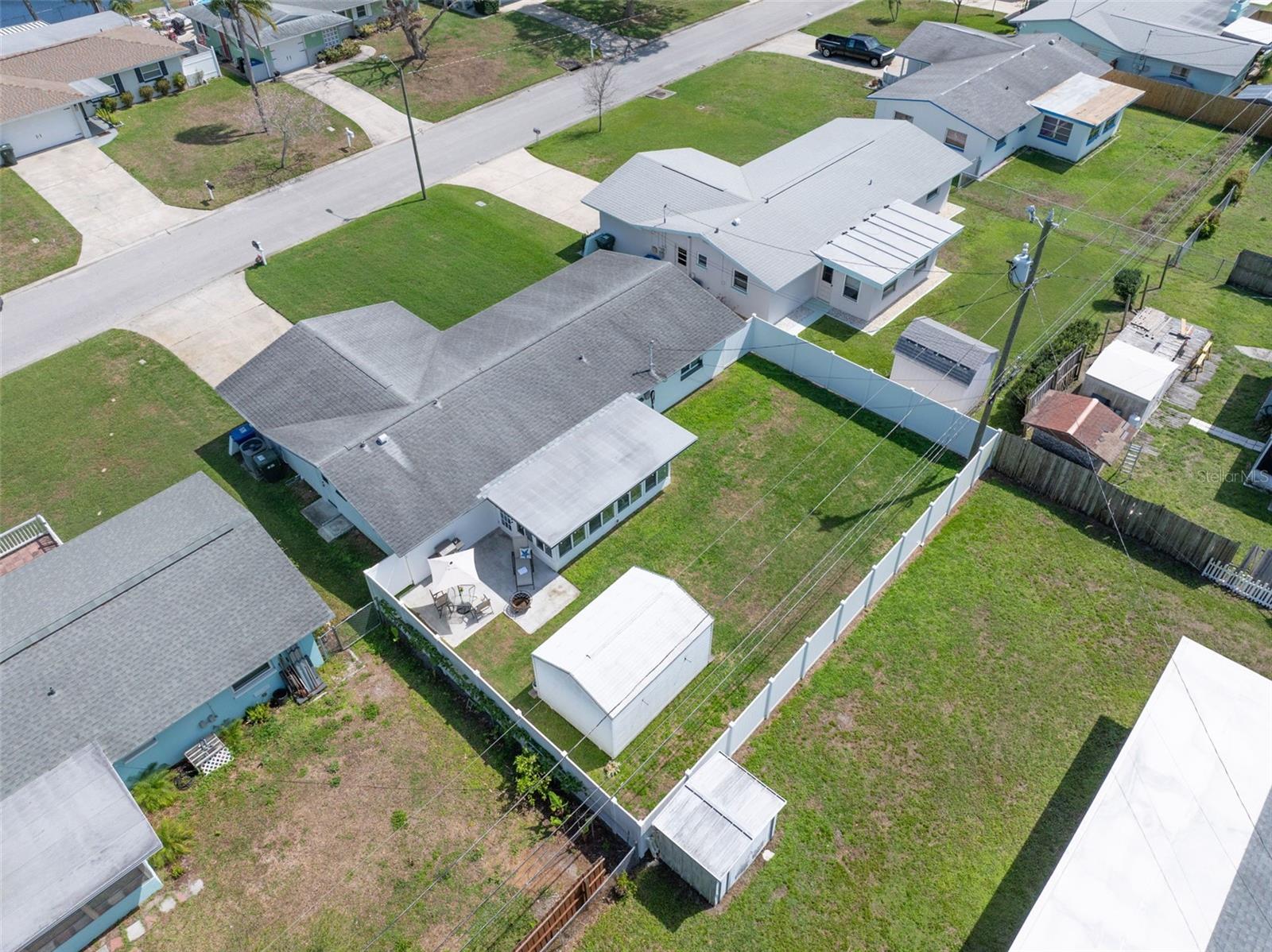 Fully fenced back yard.