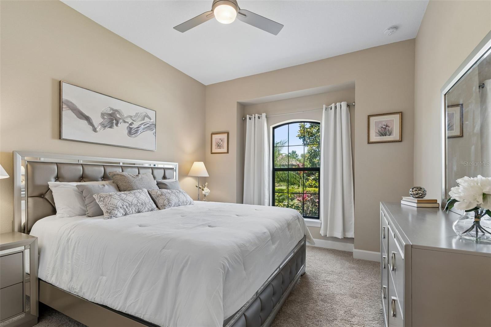 Front bedroom with adjacent full bath, ideal for guests