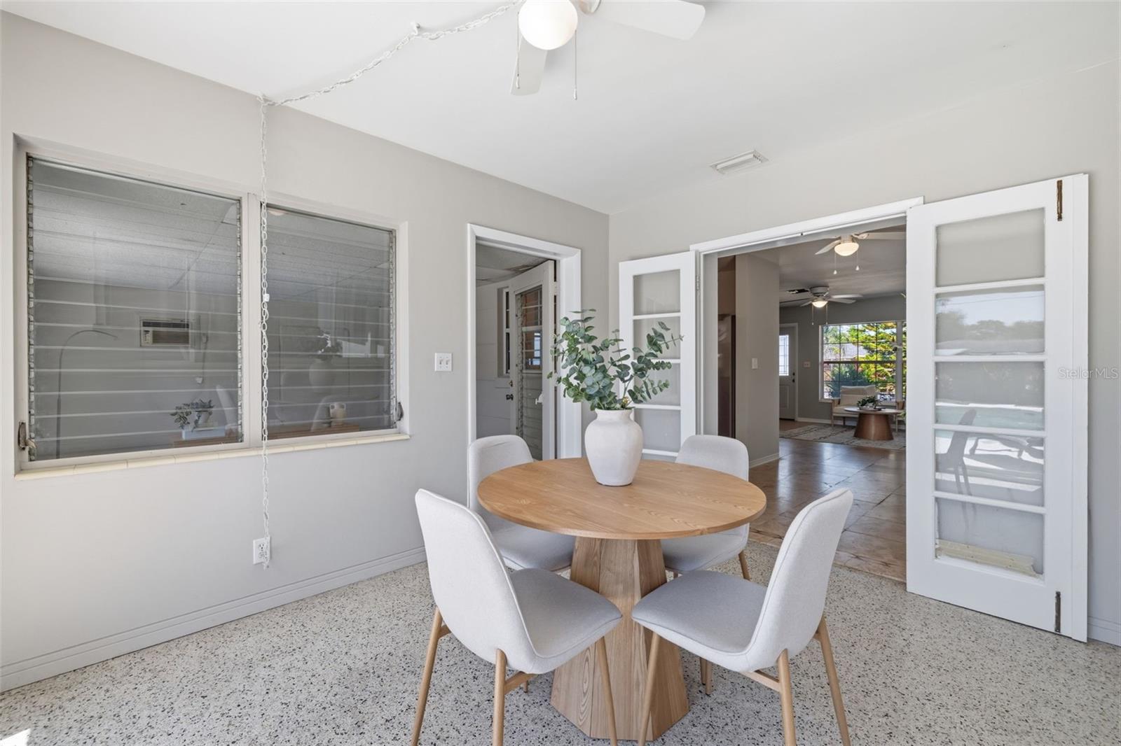 Dining room with direct access to outdoor living areas.