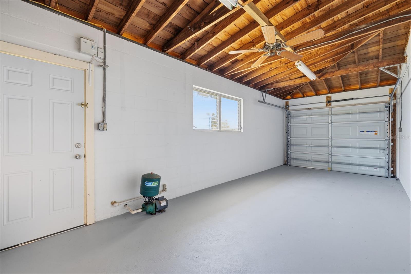 Attached one-car garage providing parking and storage.