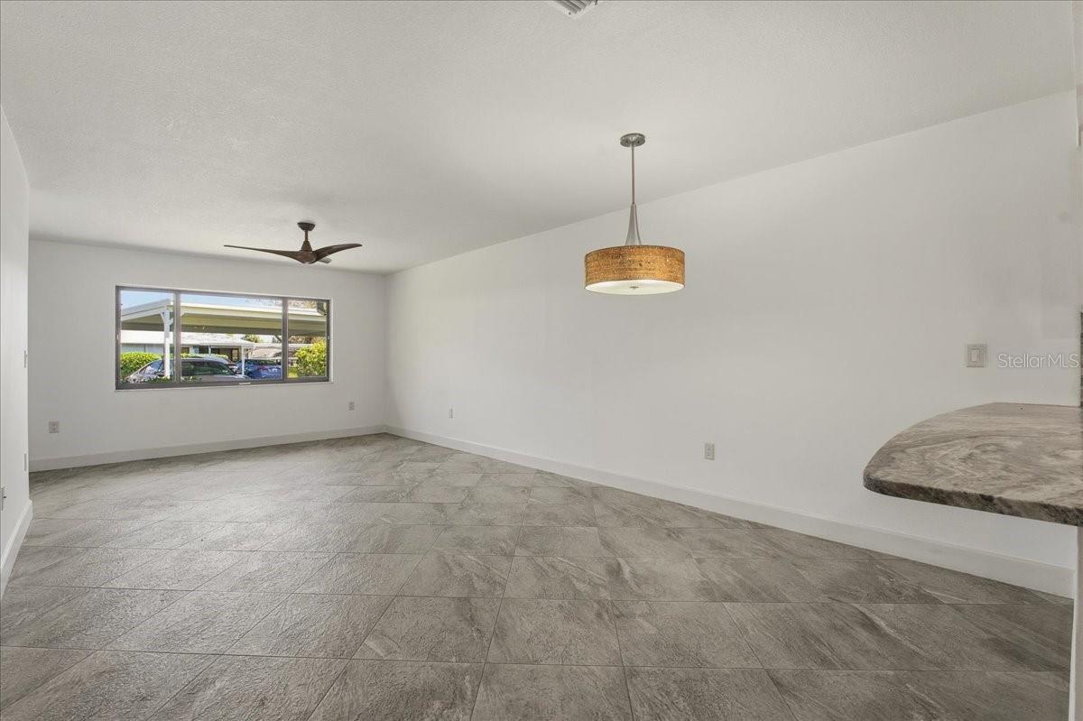 Dining area looking towards living room
