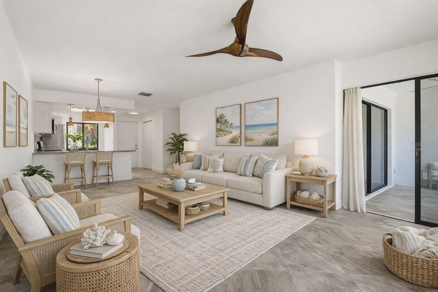 Virtually staged living room