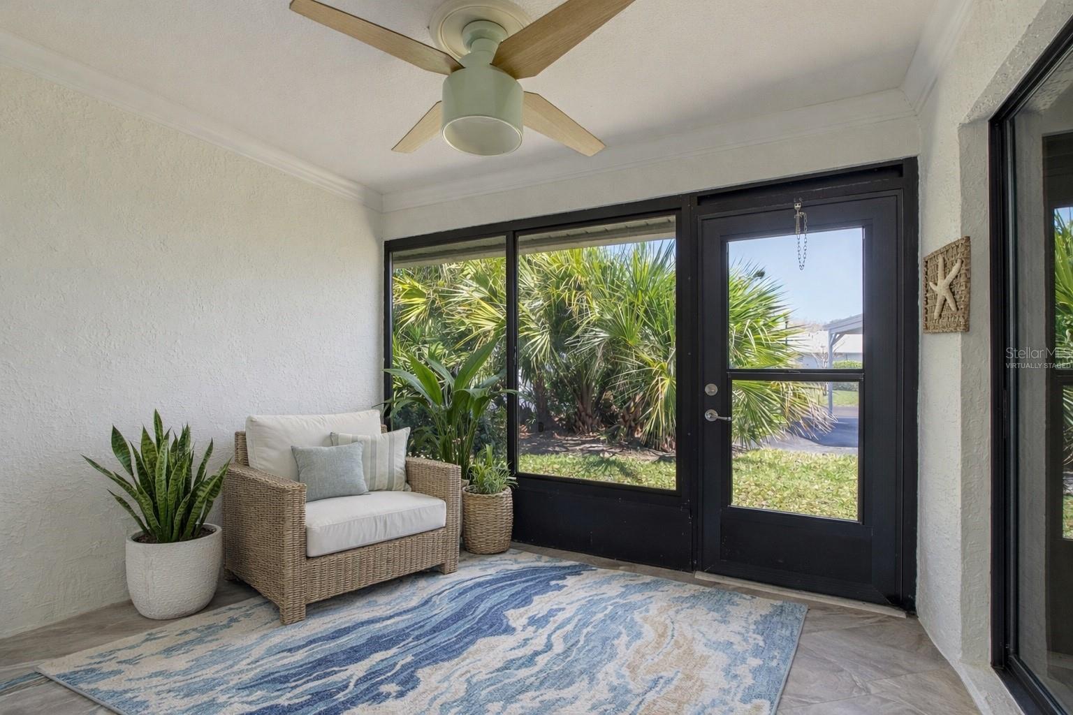 Virtually staged private lanai