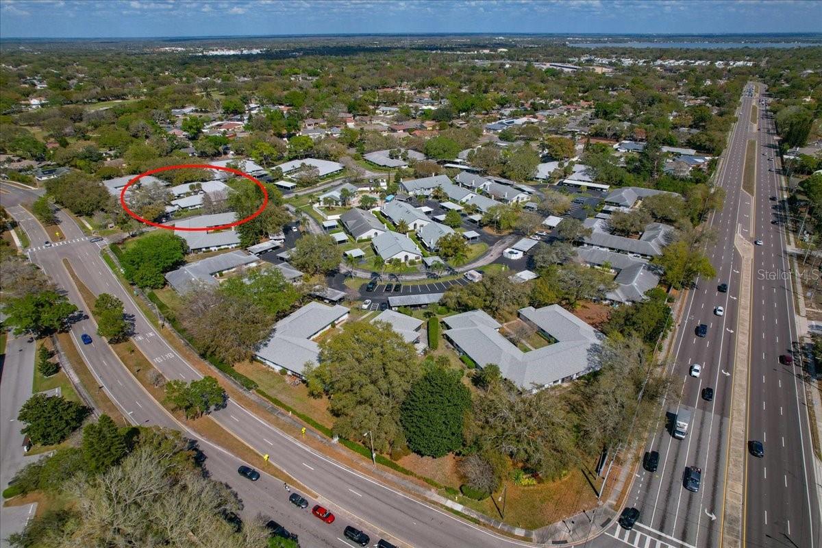 Condo location is convenient to major roads, restaurants and shopping