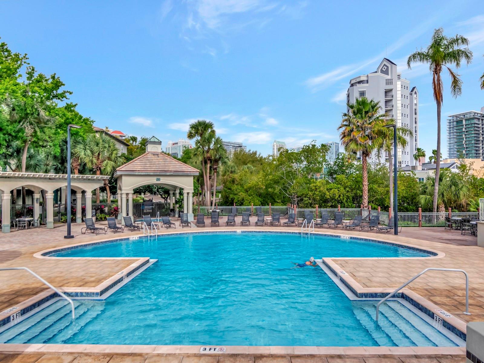 Resort-stsyle pool overlooking Garrison Channel