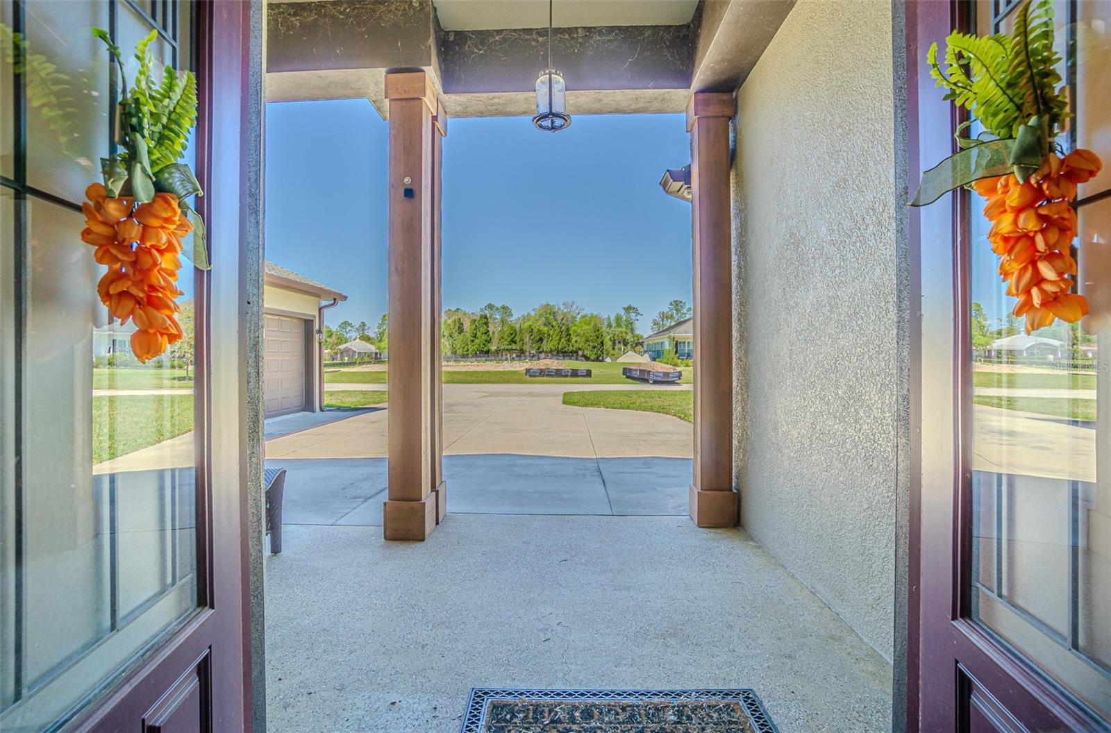Covered front porch view