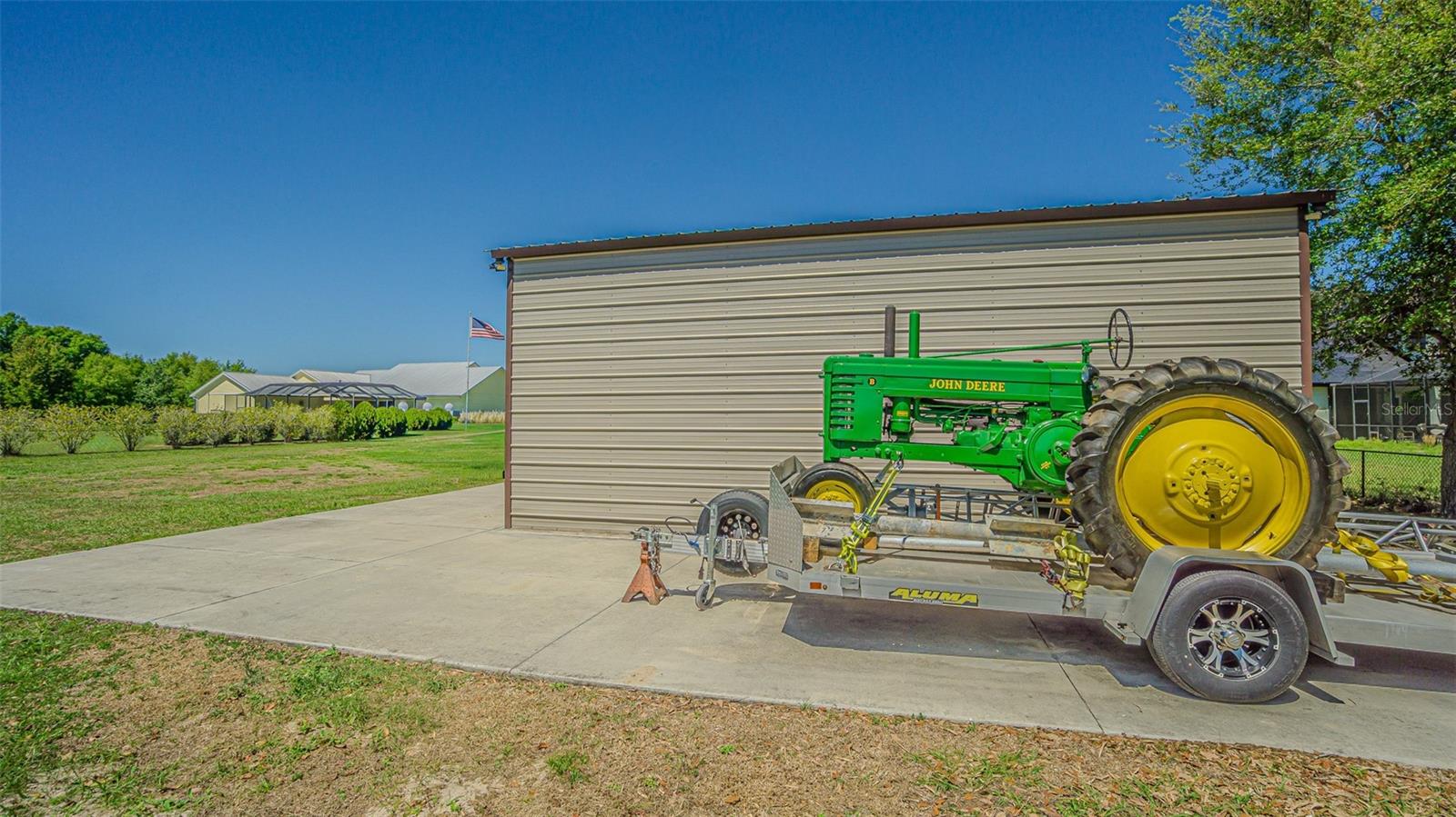 Concrete slab beside to park equipment