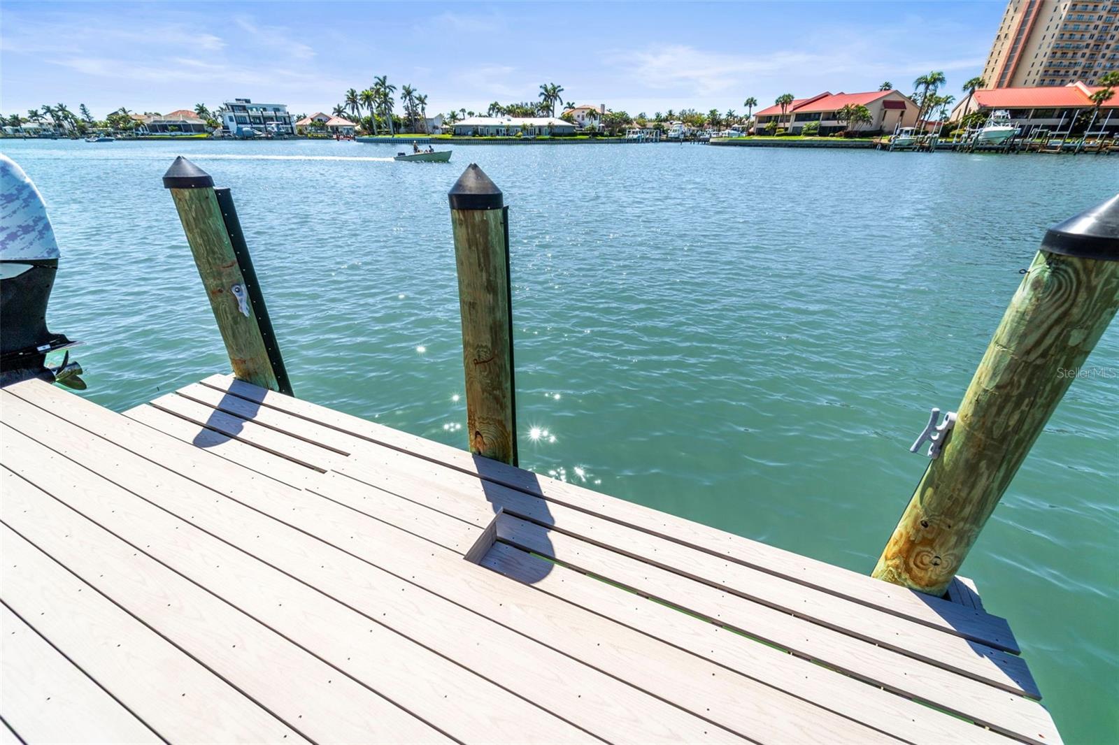 Additional dock space ideal for tying up a second boat or fishing