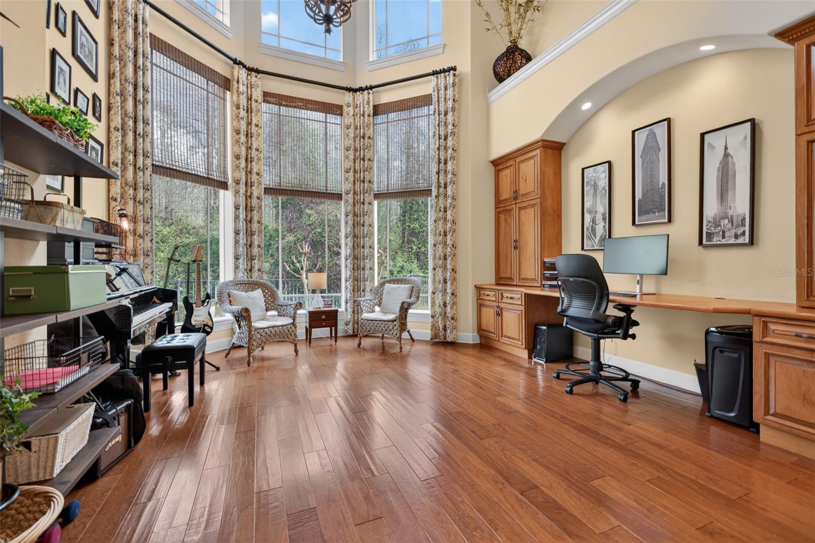 Second office with hardwood floors