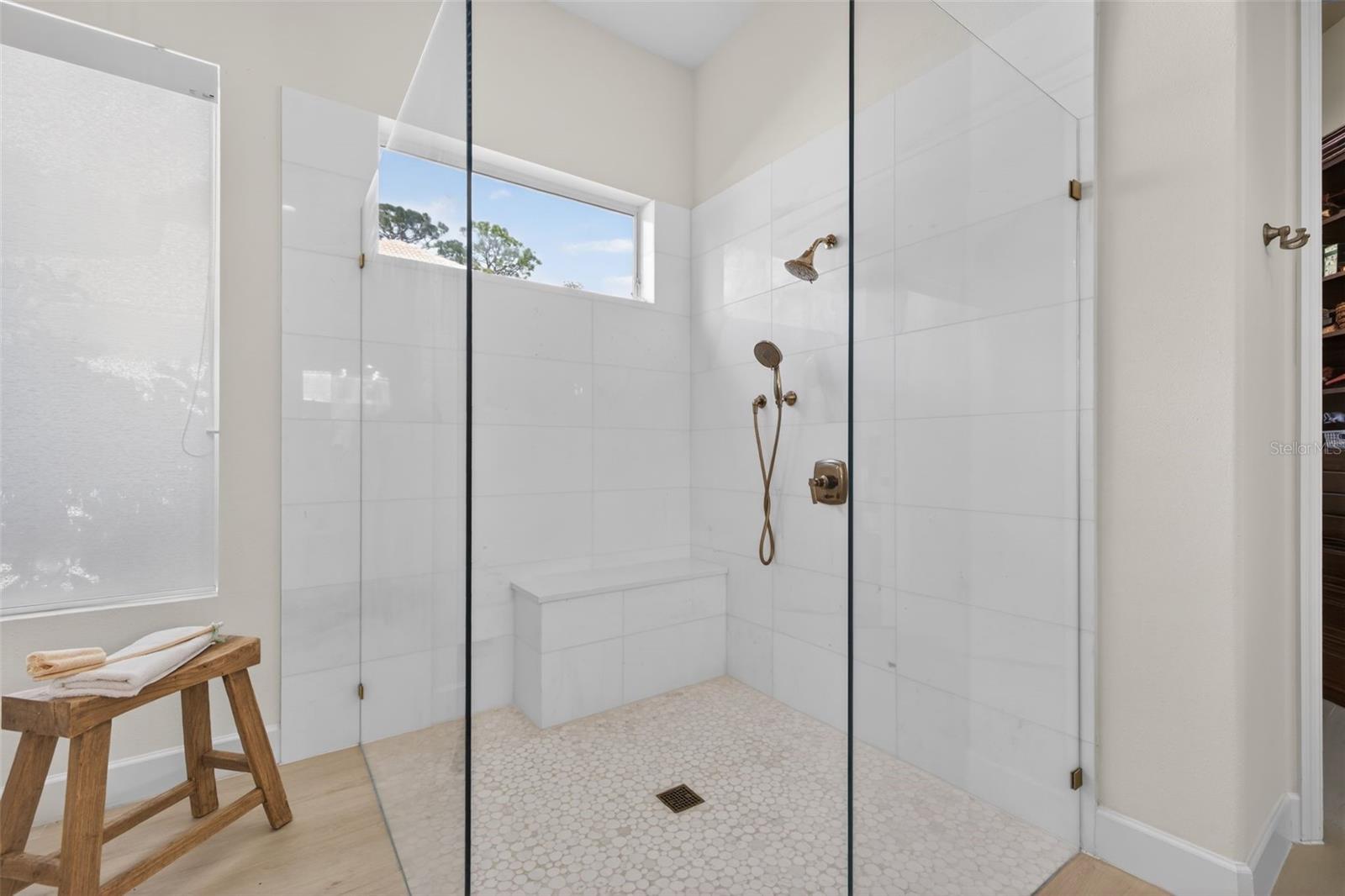 Zero-entry walk-in shower