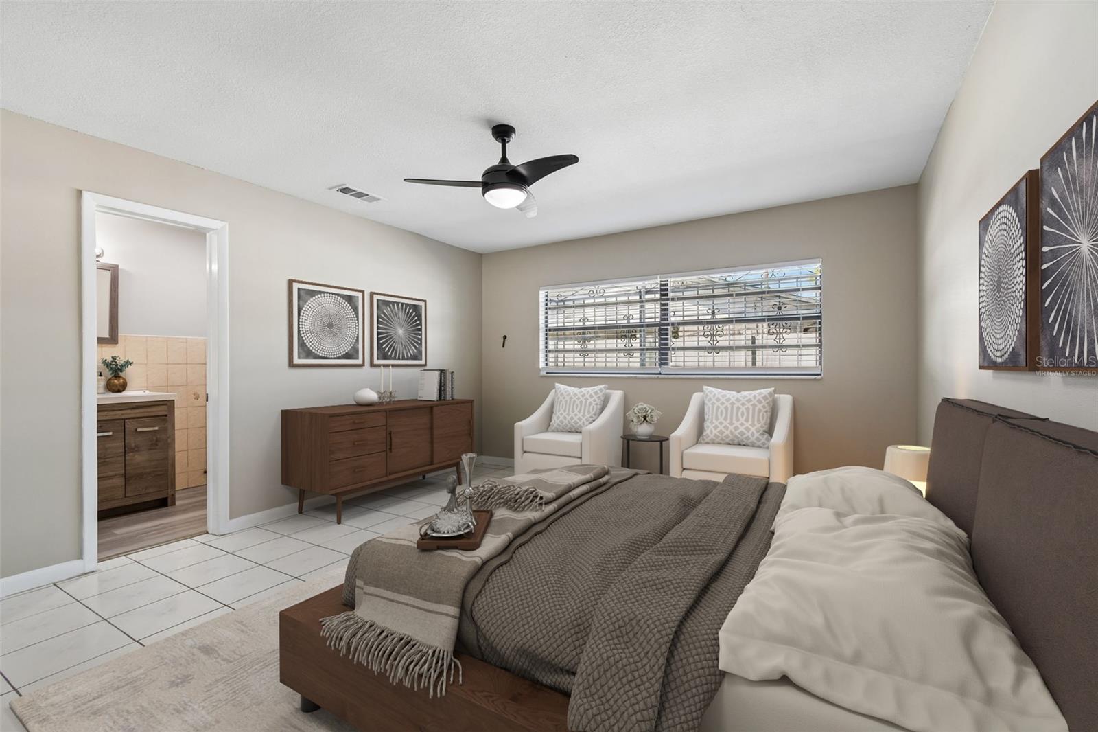 Virtually Staged Primary Suite