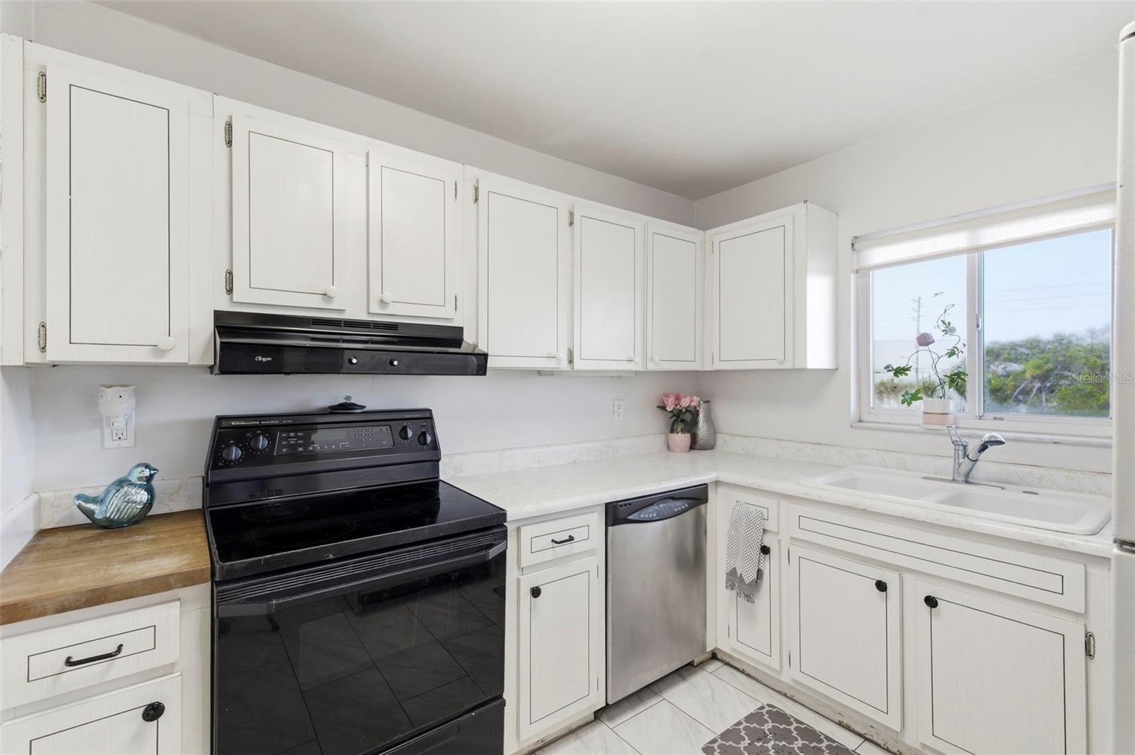 Kitchen featuring a pleasant view from the sink