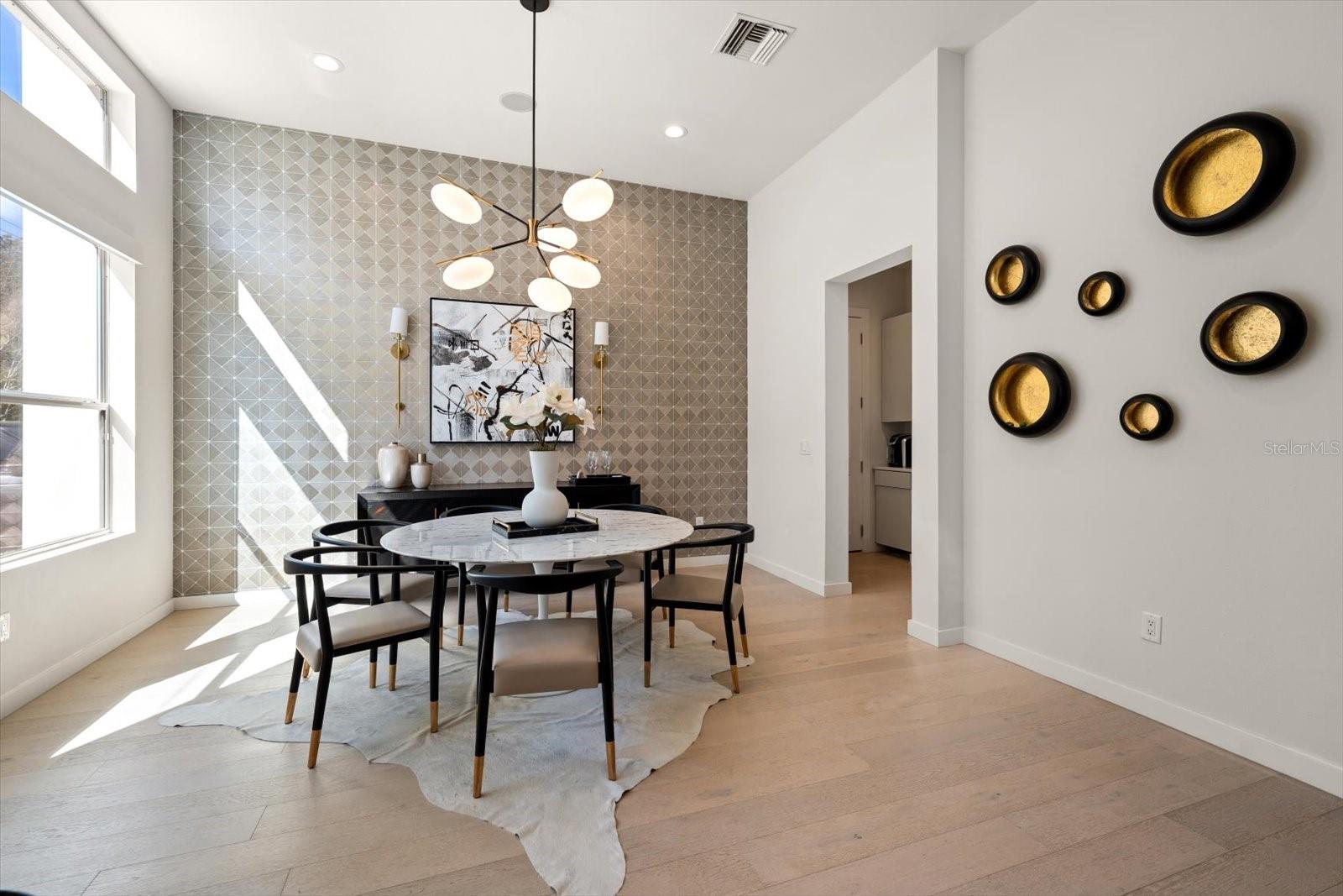 formal dining room view to kitchen