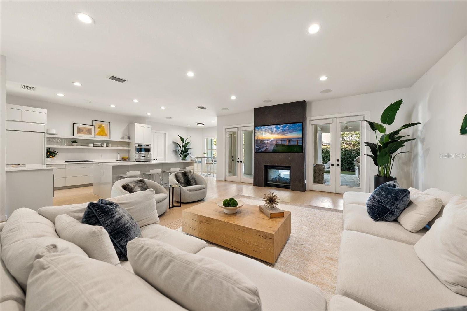 family room looking out to pool