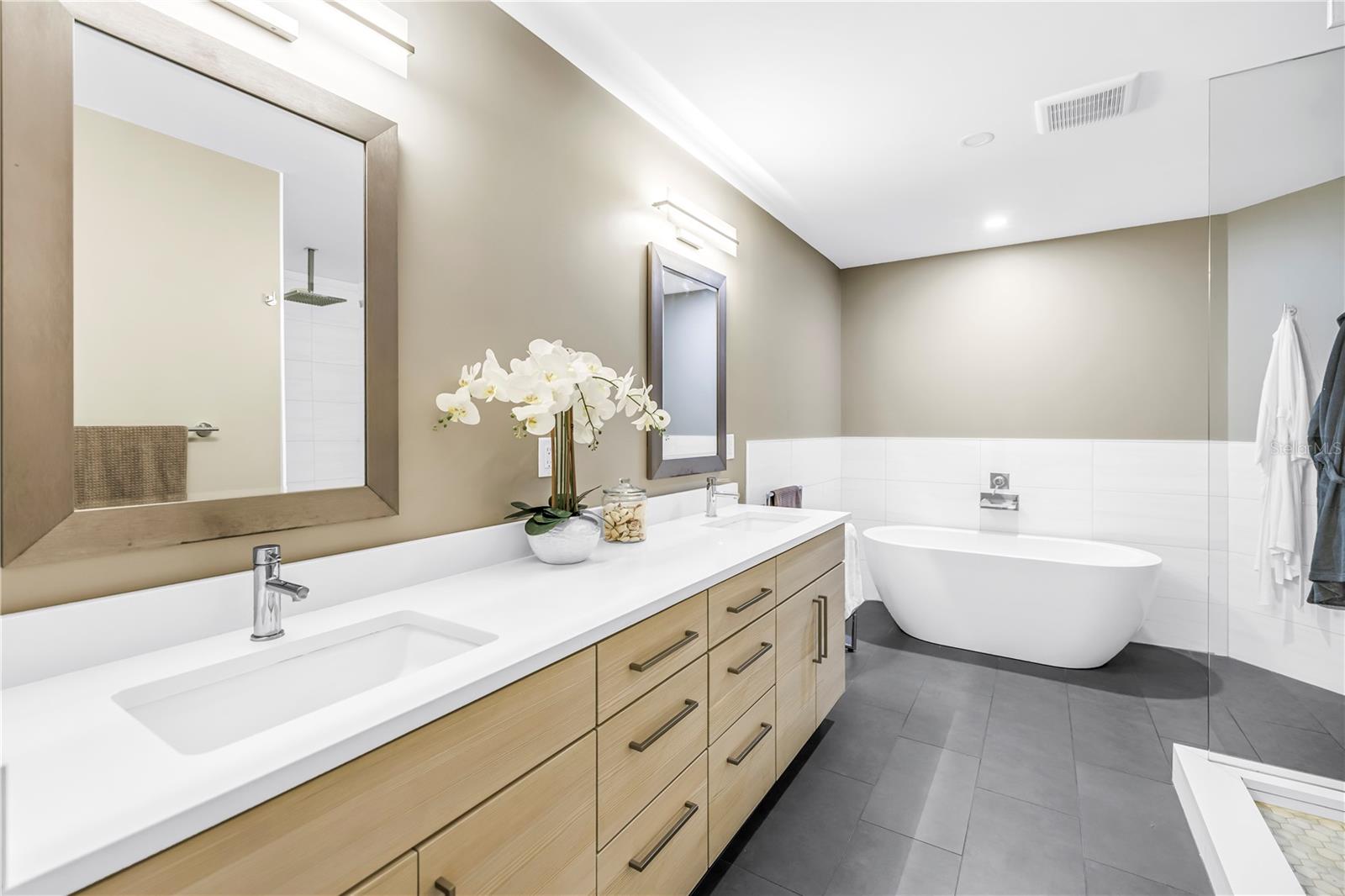 True Luxury Spa Amenities.  Sleek Lines, Earthy Color, Clean!!