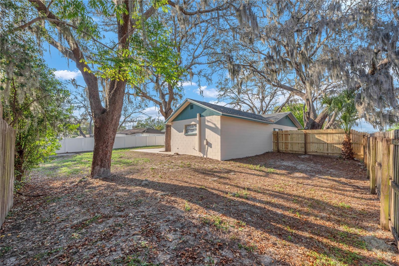 Completely fenced in yard.
