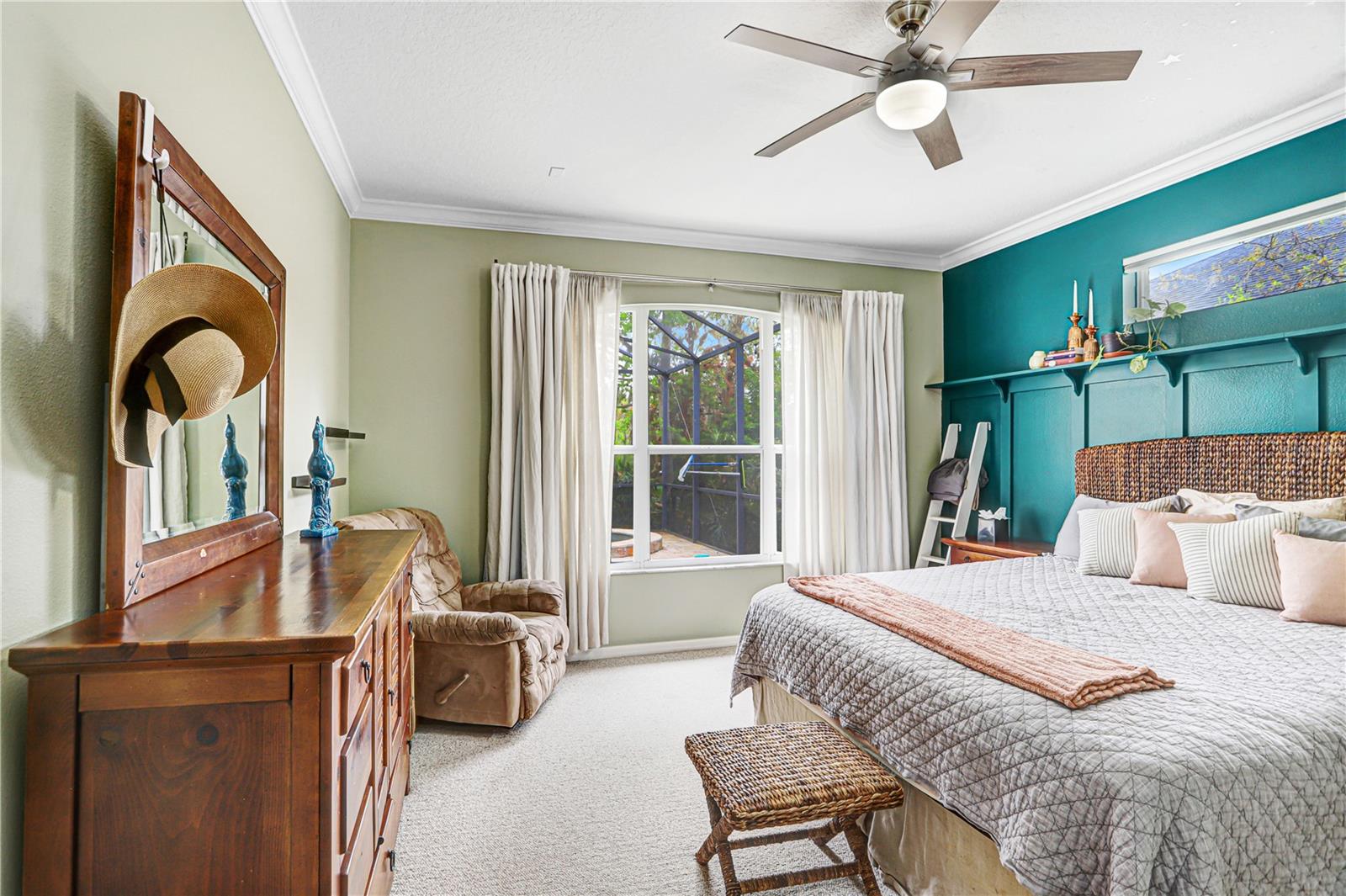 Primary Bedroom overlooking the pond