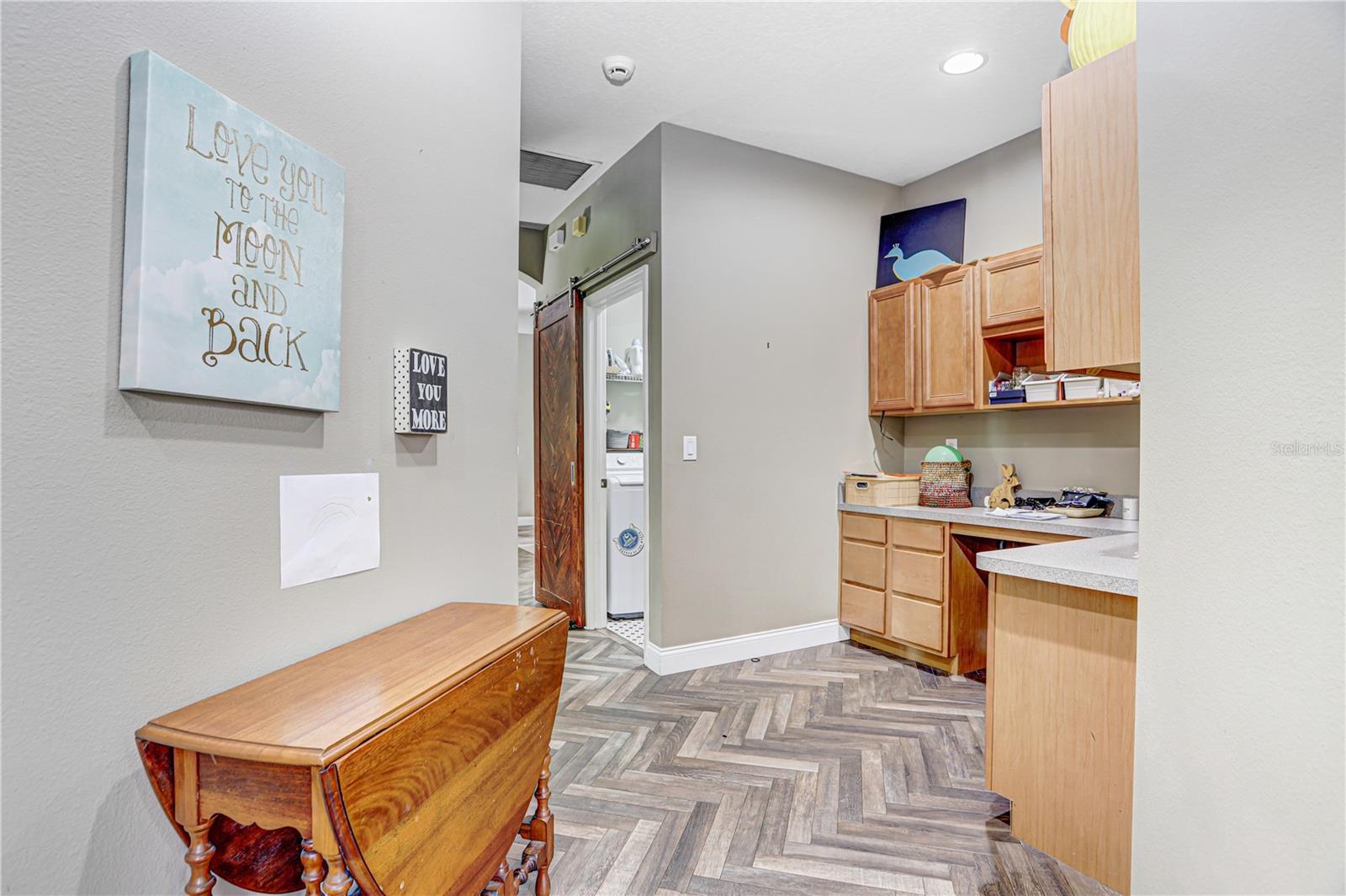 Home command center with built in storage and desk space