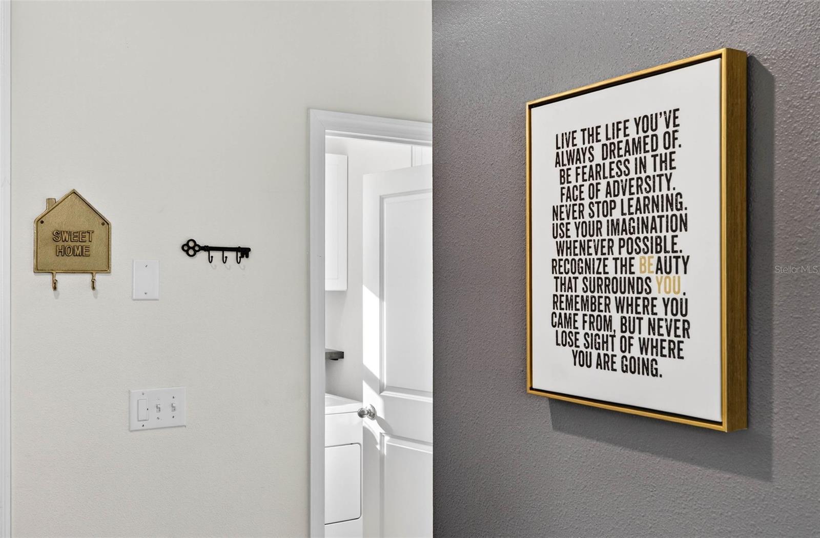 Laundry area is just off the garage and front of the home.