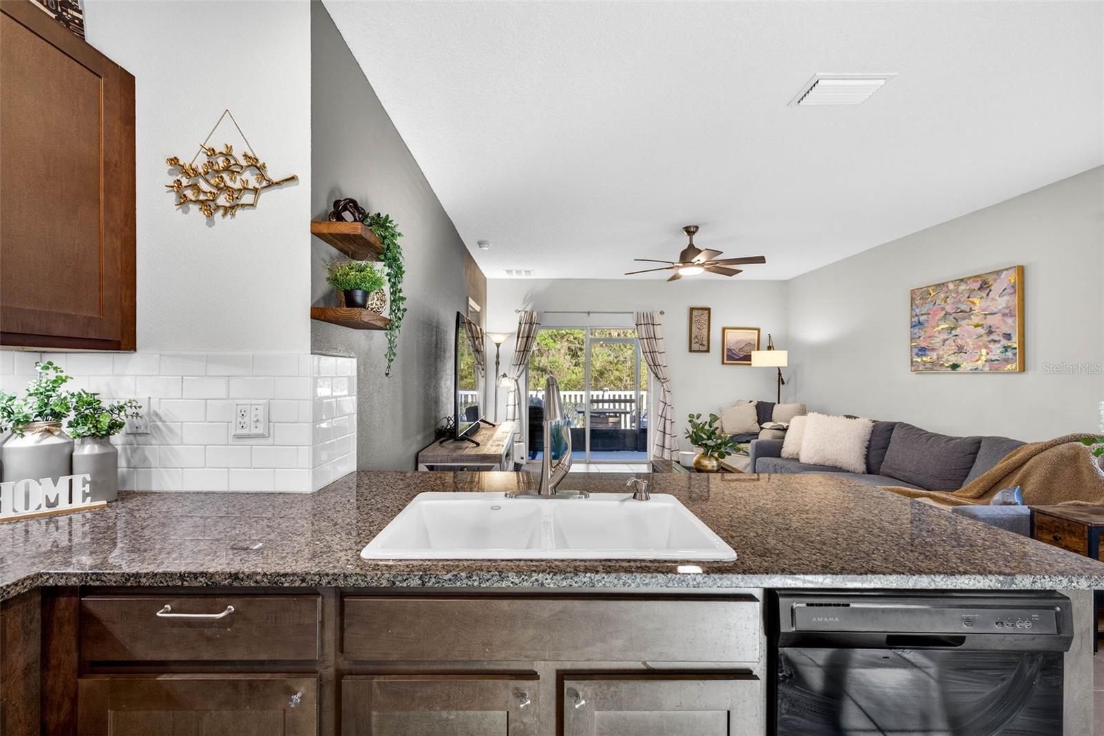 Views from the kitchen keep you connected to the home.